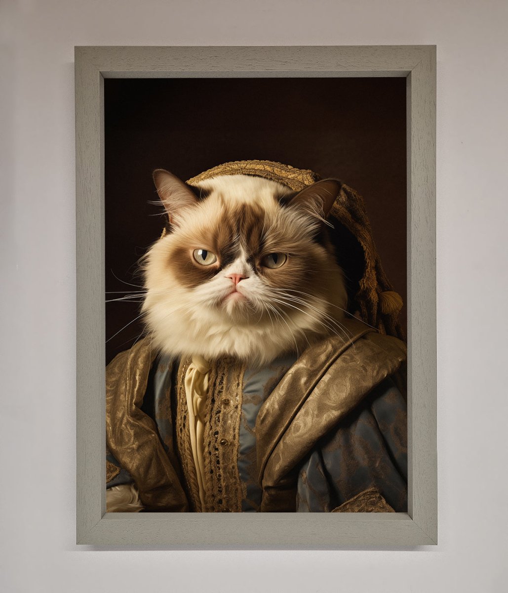 Renaissance Grumpy Cat Framed Print - Zestio