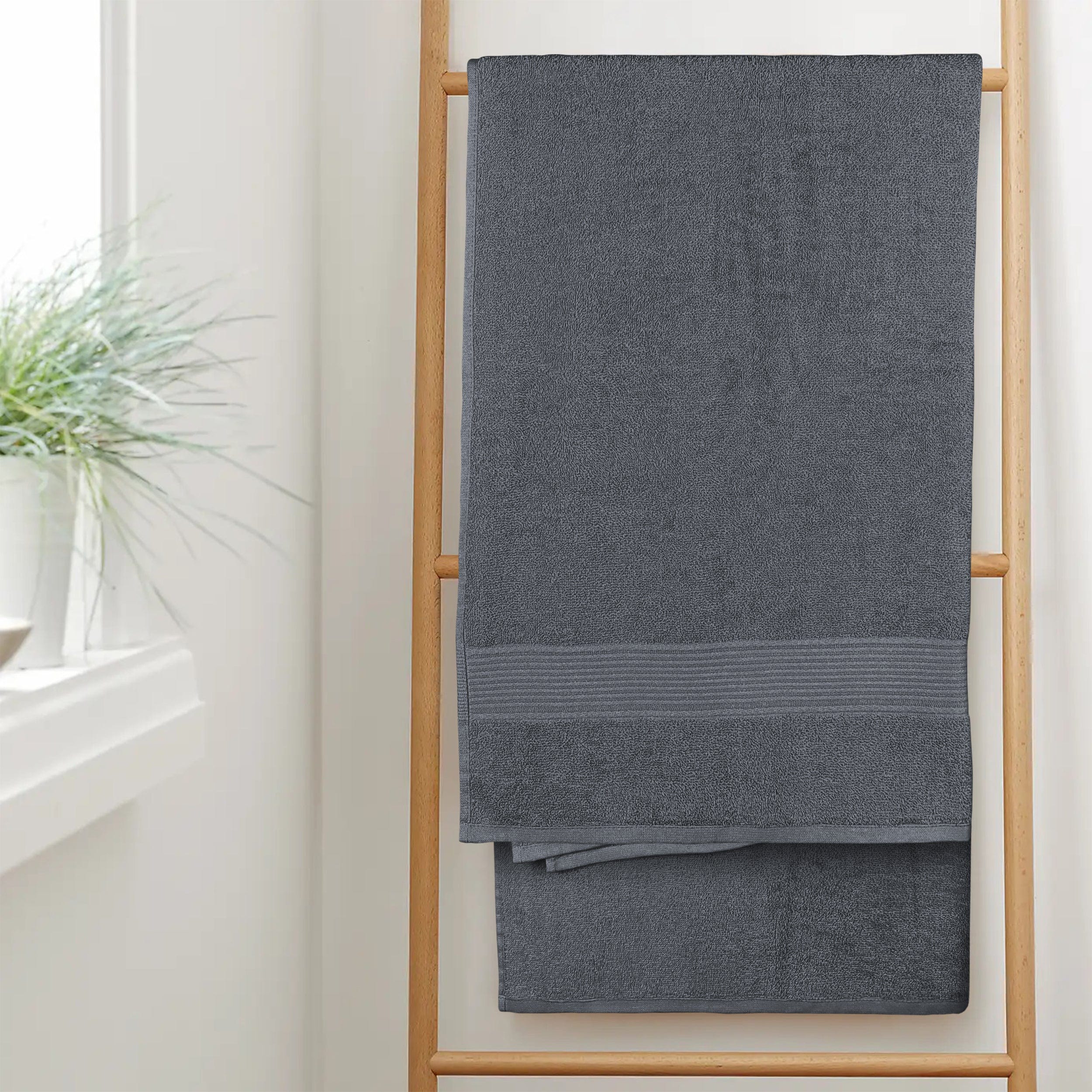OLIVIA ROCCO Rhodes Towel Grey 100 Percent Cotton Hotel Quality Soft Super Absorbent Hand Bath Towels Sheets Face Cloths Set Includes Washcloths