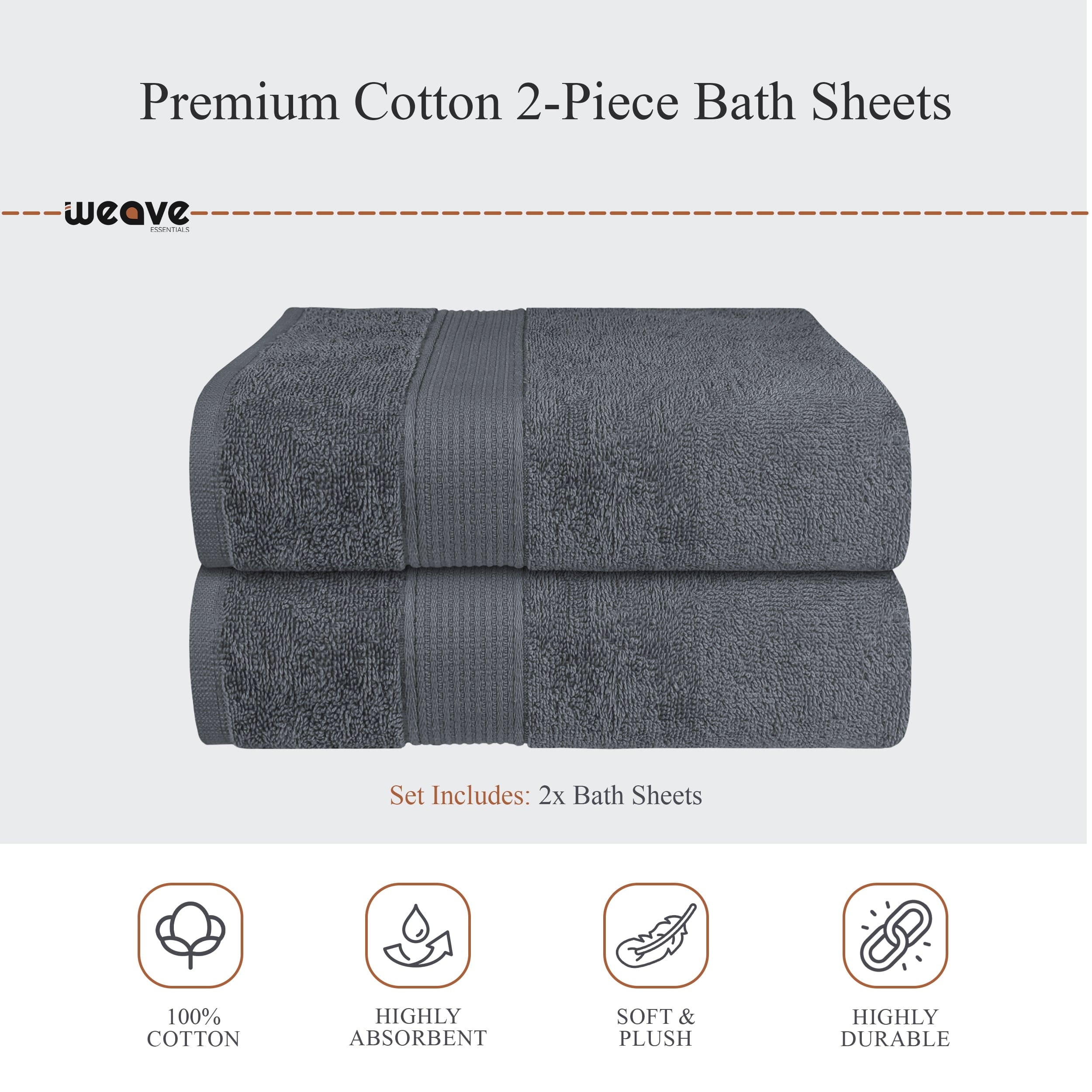 OLIVIA ROCCO Rhodes Towel Grey 100 Percent Cotton Hotel Quality Soft Super Absorbent Hand Bath Towels Sheets Face Cloths Set Includes Washcloths