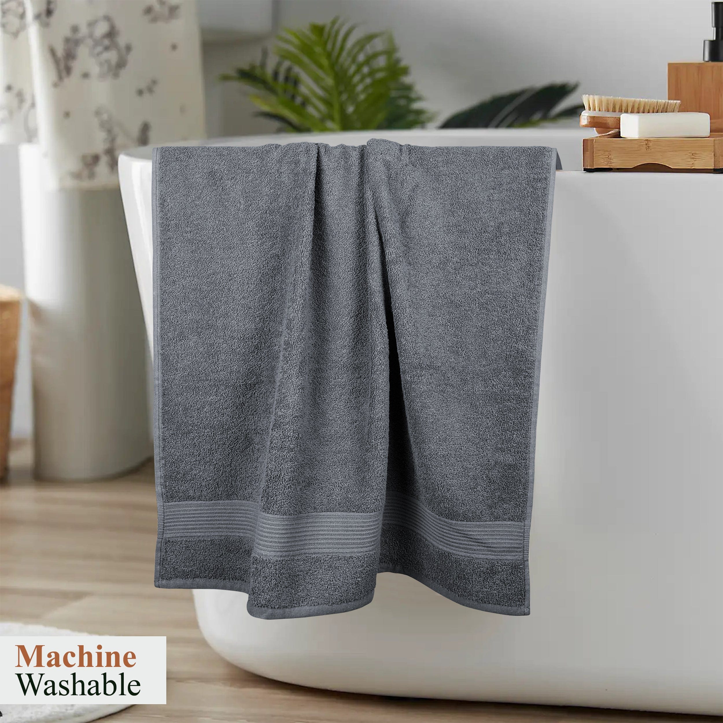 OLIVIA ROCCO Rhodes Towel Grey 100 Percent Cotton Hotel Quality Soft Super Absorbent Hand Bath Towels Sheets Face Cloths Set Includes Washcloths
