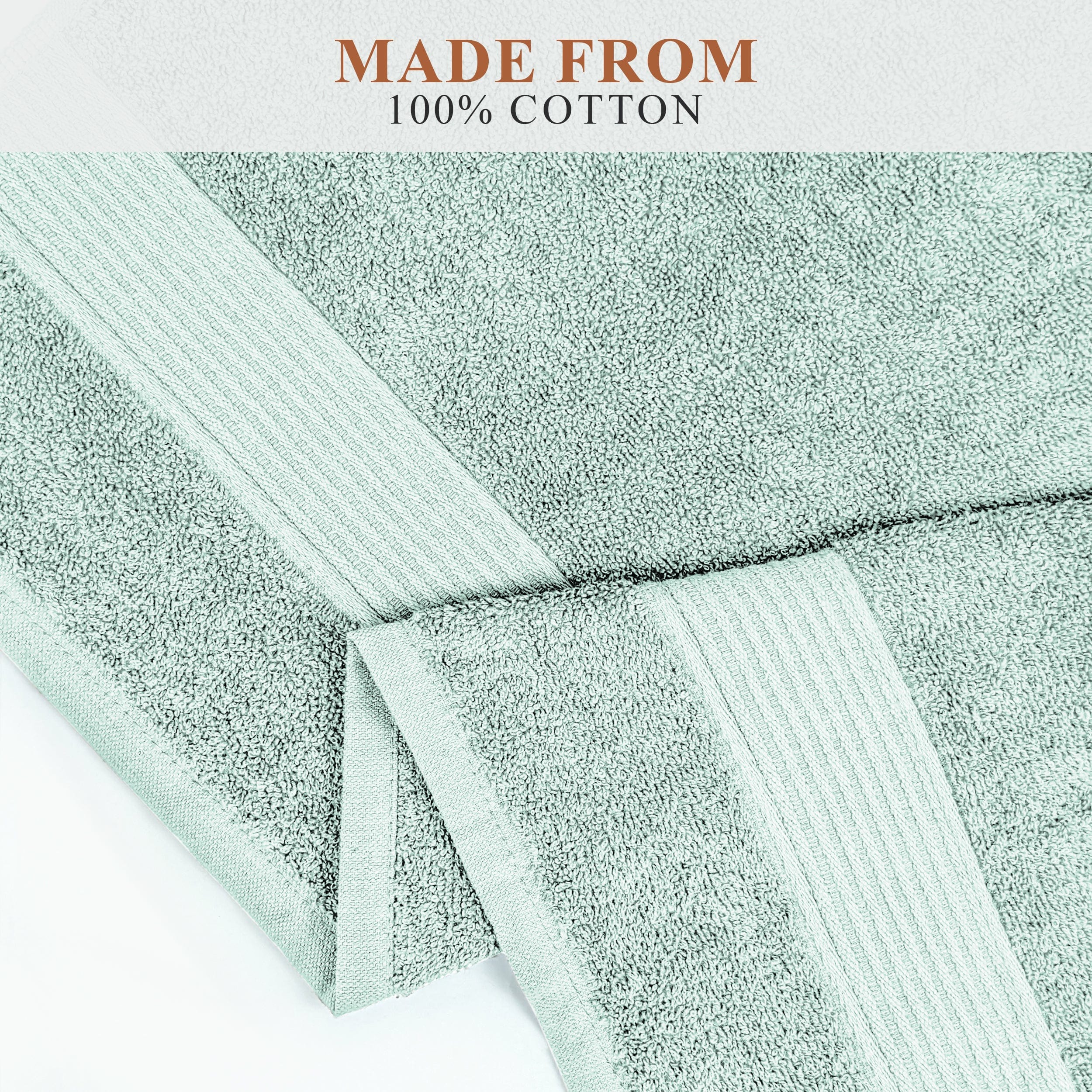 OLIVIA ROCCO Rhodes Towel Seafoam 100 Percent Cotton Hotel Quality Soft Super Absorbent Hand Towels Sheets And Face Cloths