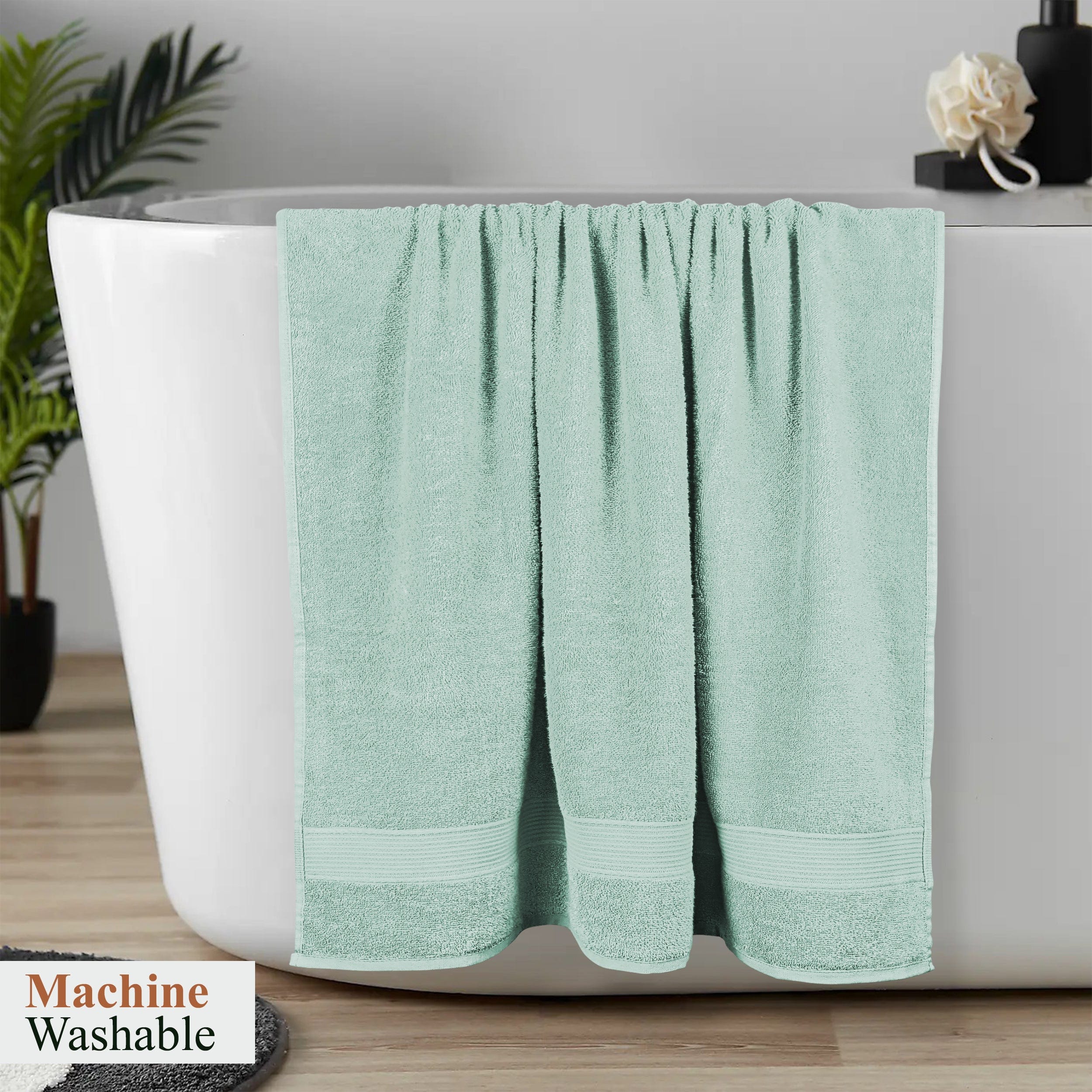 OLIVIA ROCCO Rhodes Towel Seafoam 100 Percent Cotton Hotel Quality Soft Super Absorbent Hand Towels Sheets And Face Cloths