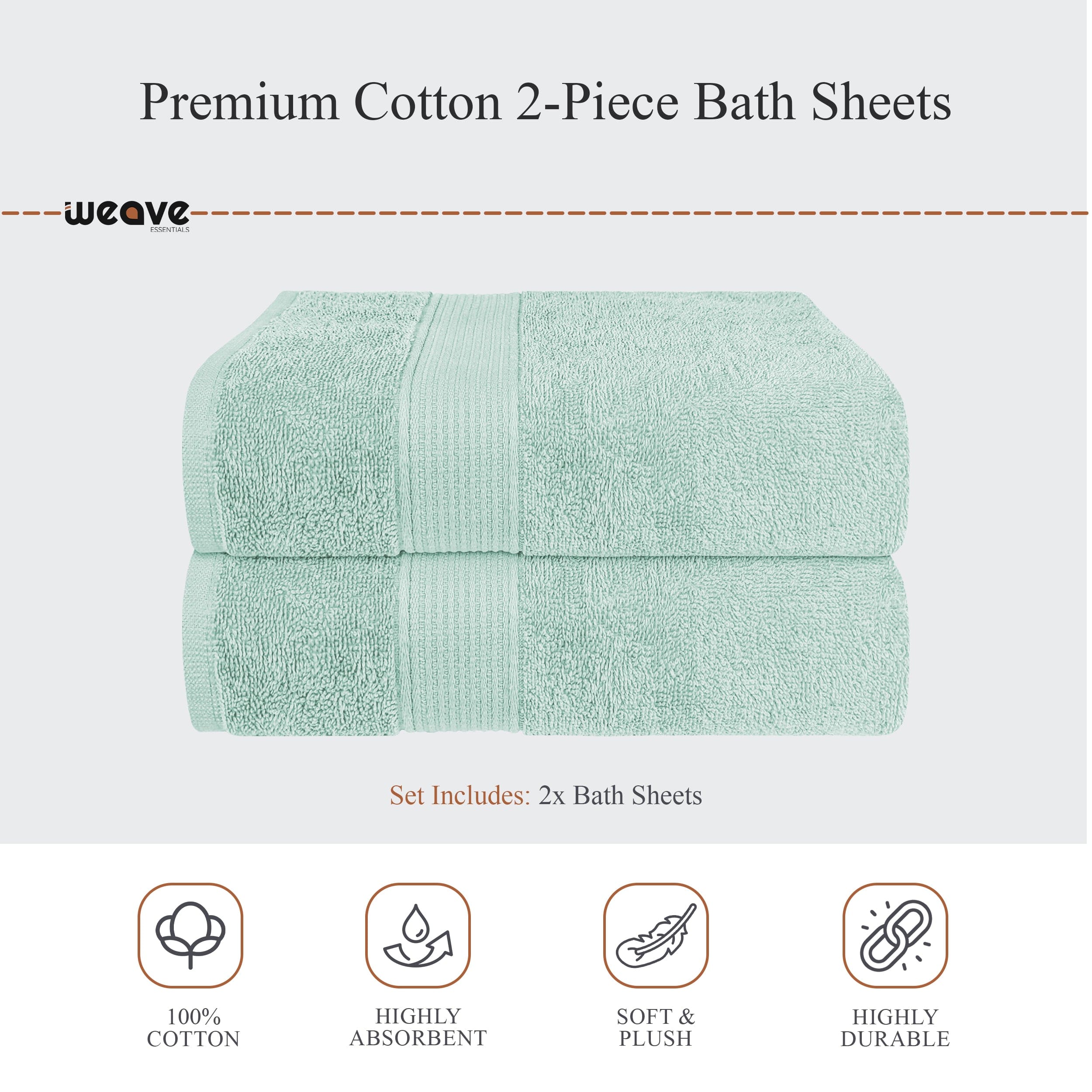OLIVIA ROCCO Rhodes Towel Seafoam 100 Percent Cotton Hotel Quality Soft Super Absorbent Hand Towels Sheets And Face Cloths
