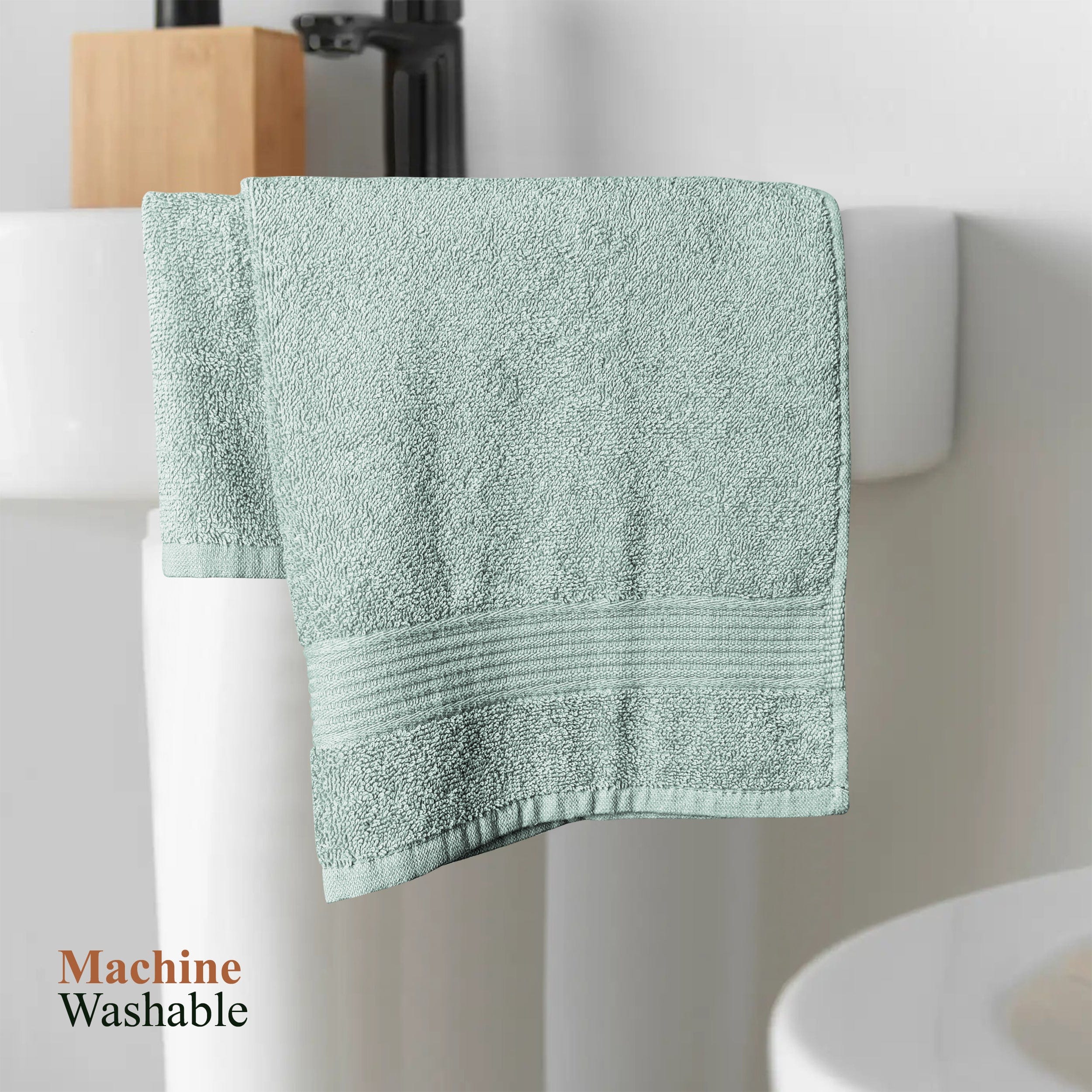 OLIVIA ROCCO Rhodes Towel Seafoam 100 Percent Cotton Hotel Quality Soft Super Absorbent Hand Towels Sheets And Face Cloths