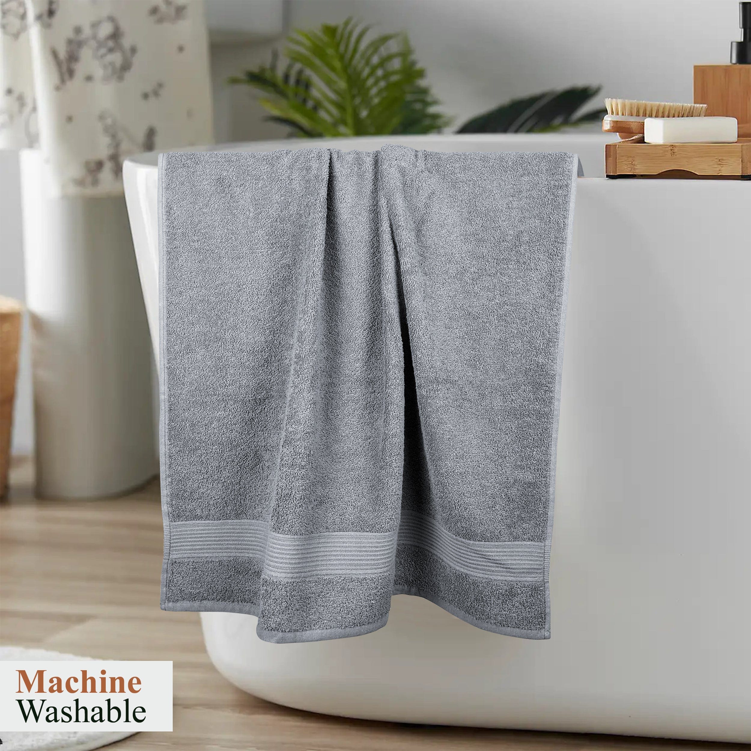 OLIVIA ROCCO Rhodes Towel Silver 100 Percent Cotton Hotel Quality Soft And Ultra Absorbent Hand Bath Towels Sheets And Face Cloths Set