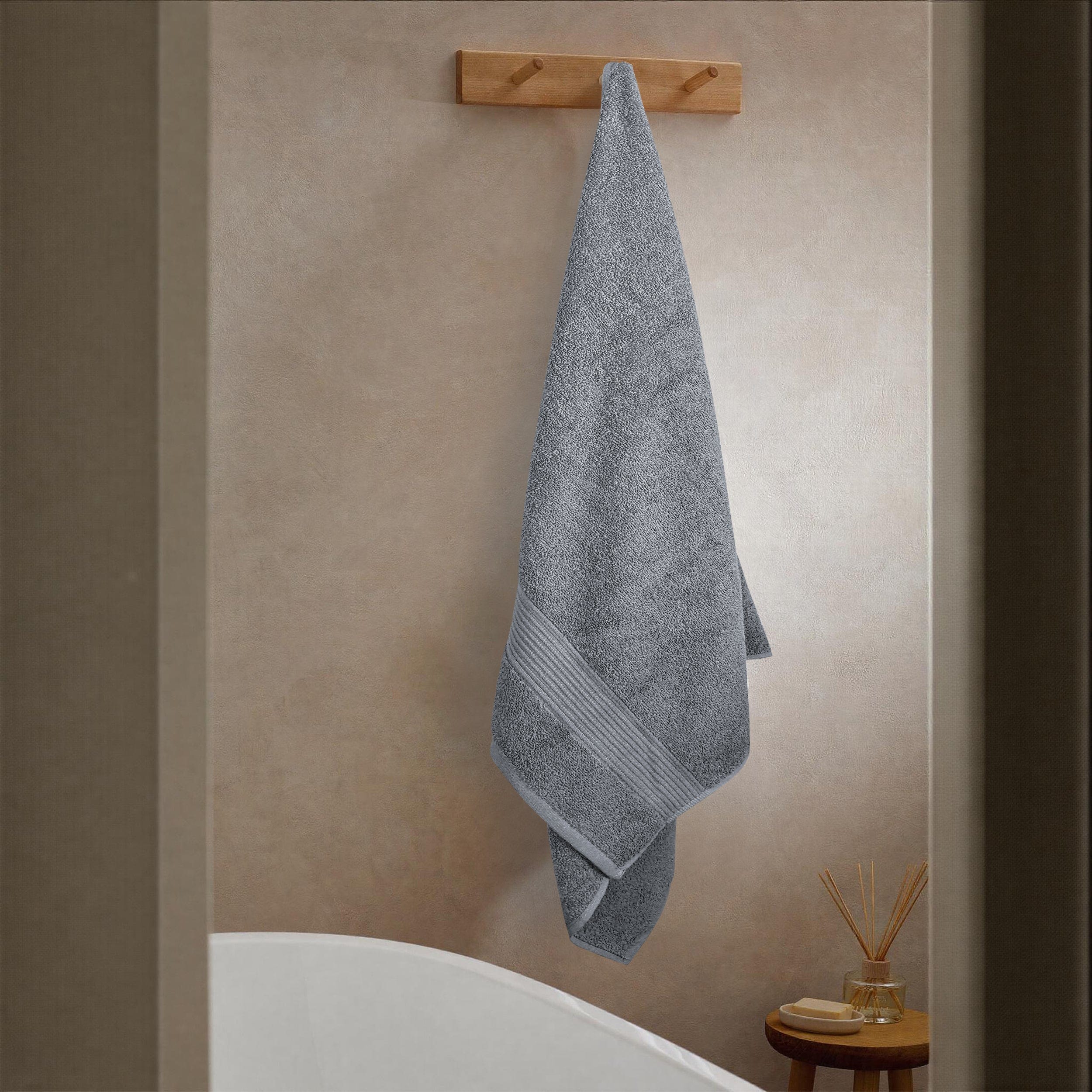 OLIVIA ROCCO Rhodes Towel Silver 100 Percent Cotton Hotel Quality Soft And Ultra Absorbent Hand Bath Towels Sheets And Face Cloths Set