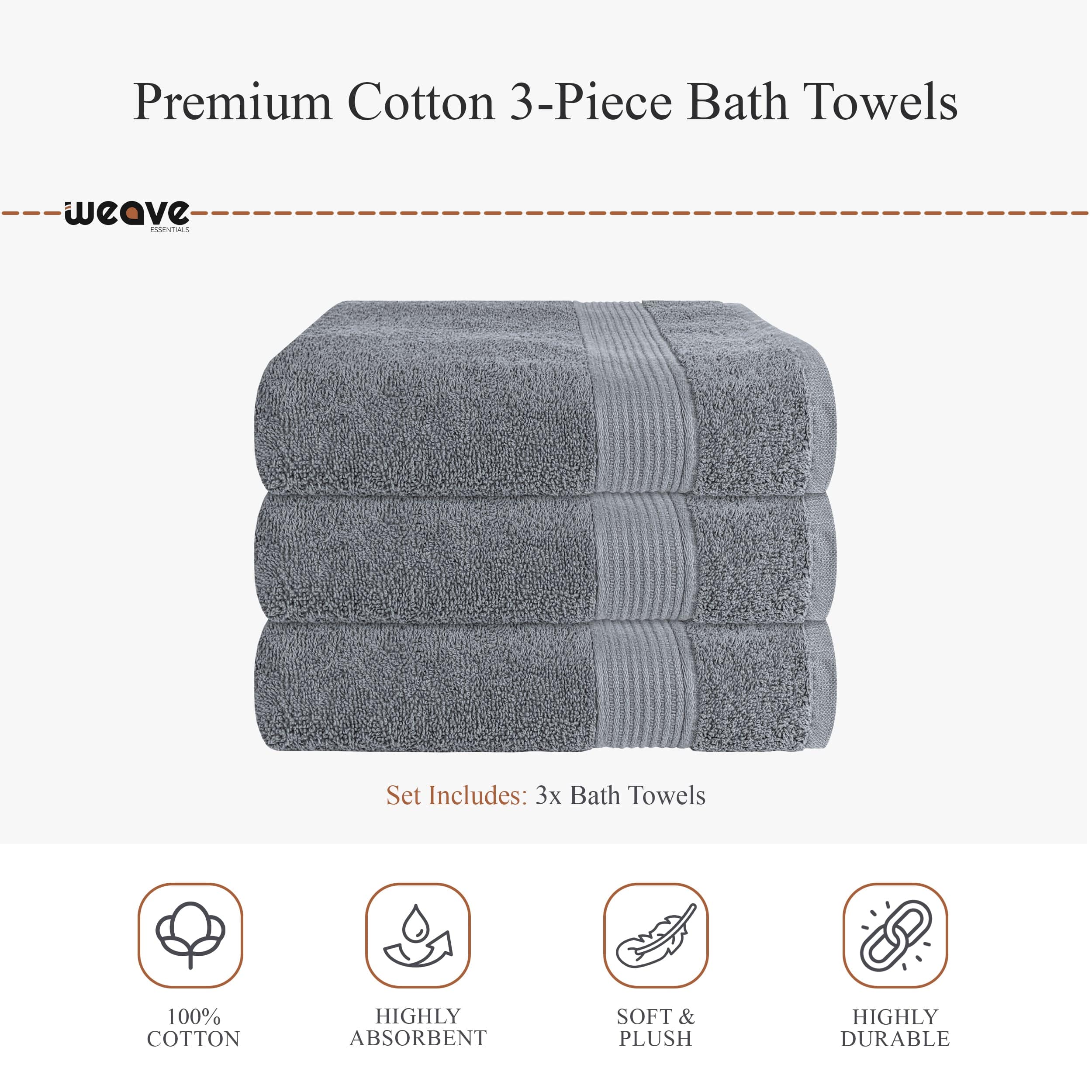 OLIVIA ROCCO Rhodes Towel Silver 100 Percent Cotton Hotel Quality Soft And Ultra Absorbent Hand Bath Towels Sheets And Face Cloths Set