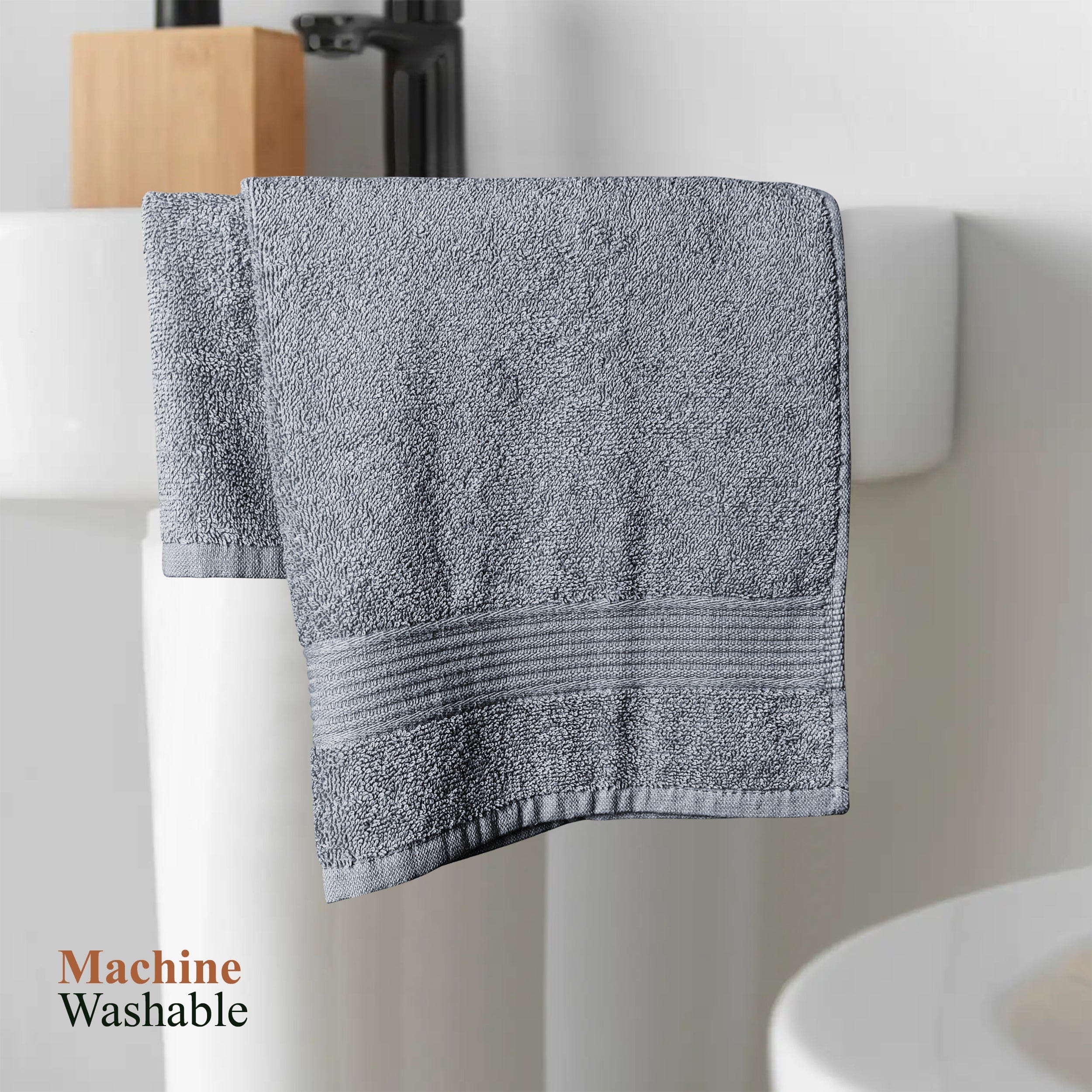 OLIVIA ROCCO Rhodes Towel Silver 100 Percent Cotton Hotel Quality Soft And Ultra Absorbent Hand Bath Towels Sheets And Face Cloths Set