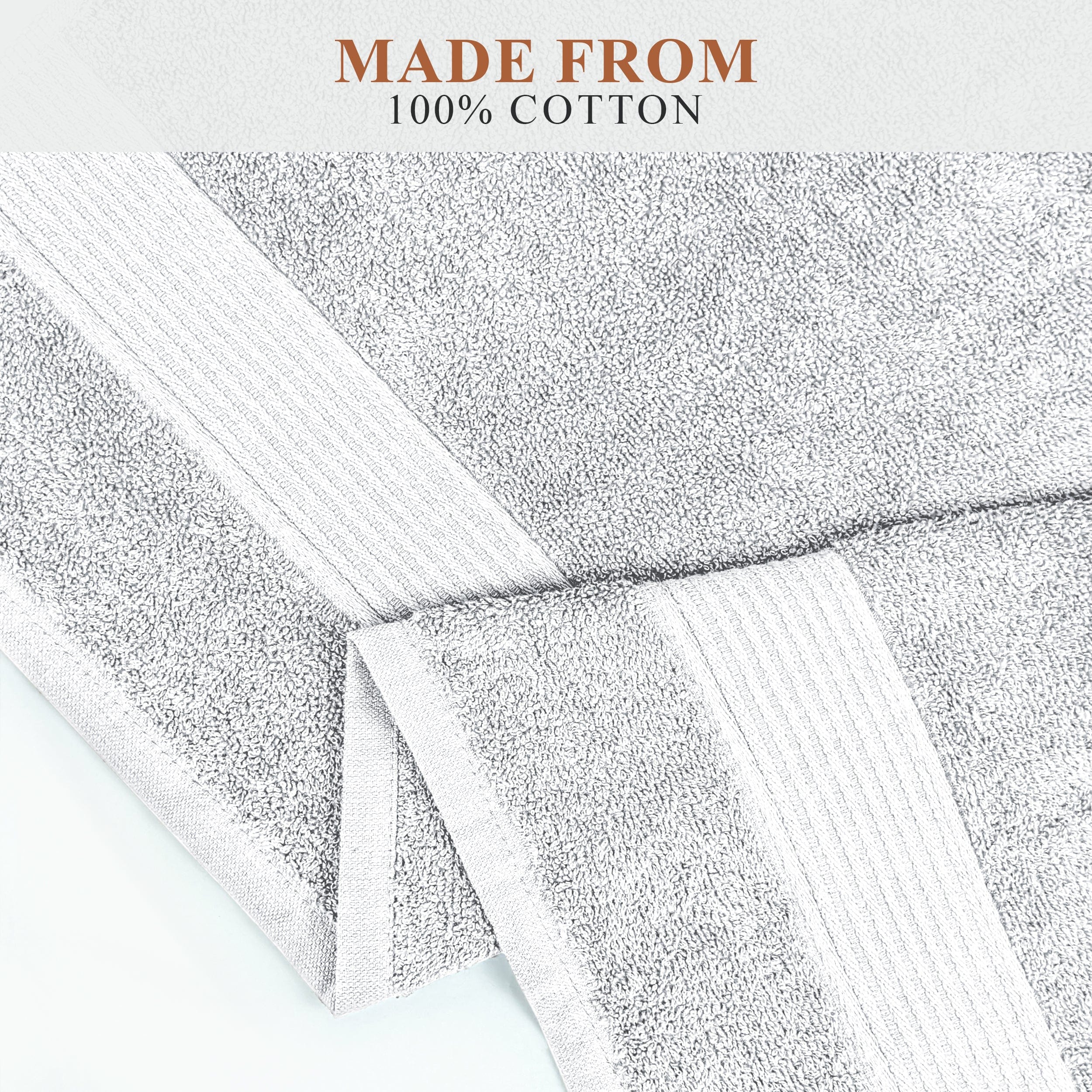 OLIVIA ROCCO Rhodes Towel White 100% Cotton Hotel Quality Soft Super Absorbent Hand Bath Towels Sheets And Face Cloths Set