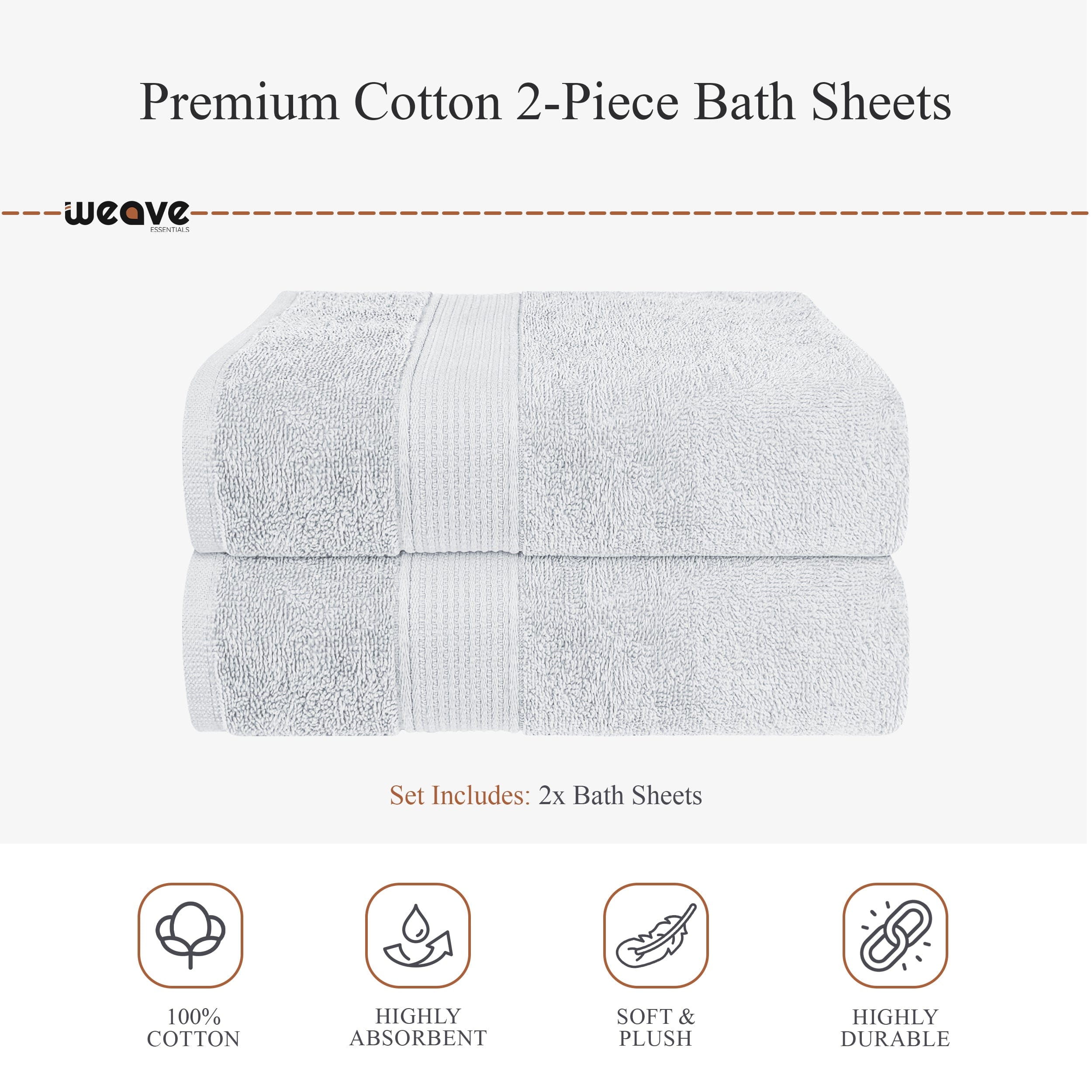OLIVIA ROCCO Rhodes Towel White 100% Cotton Hotel Quality Soft Super Absorbent Hand Bath Towels Sheets And Face Cloths Set