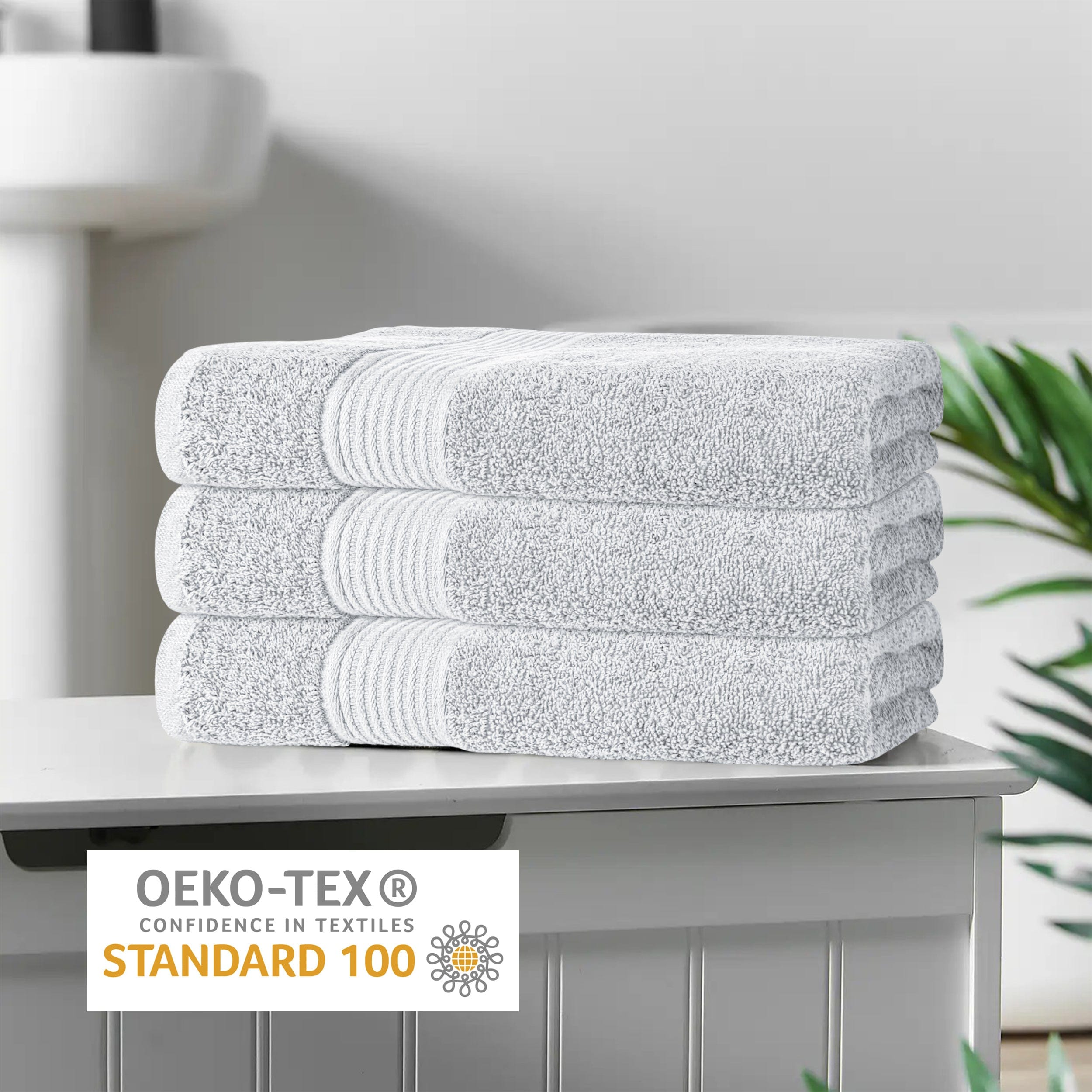 OLIVIA ROCCO Rhodes Towel White 100% Cotton Hotel Quality Soft Super Absorbent Hand Bath Towels Sheets And Face Cloths Set