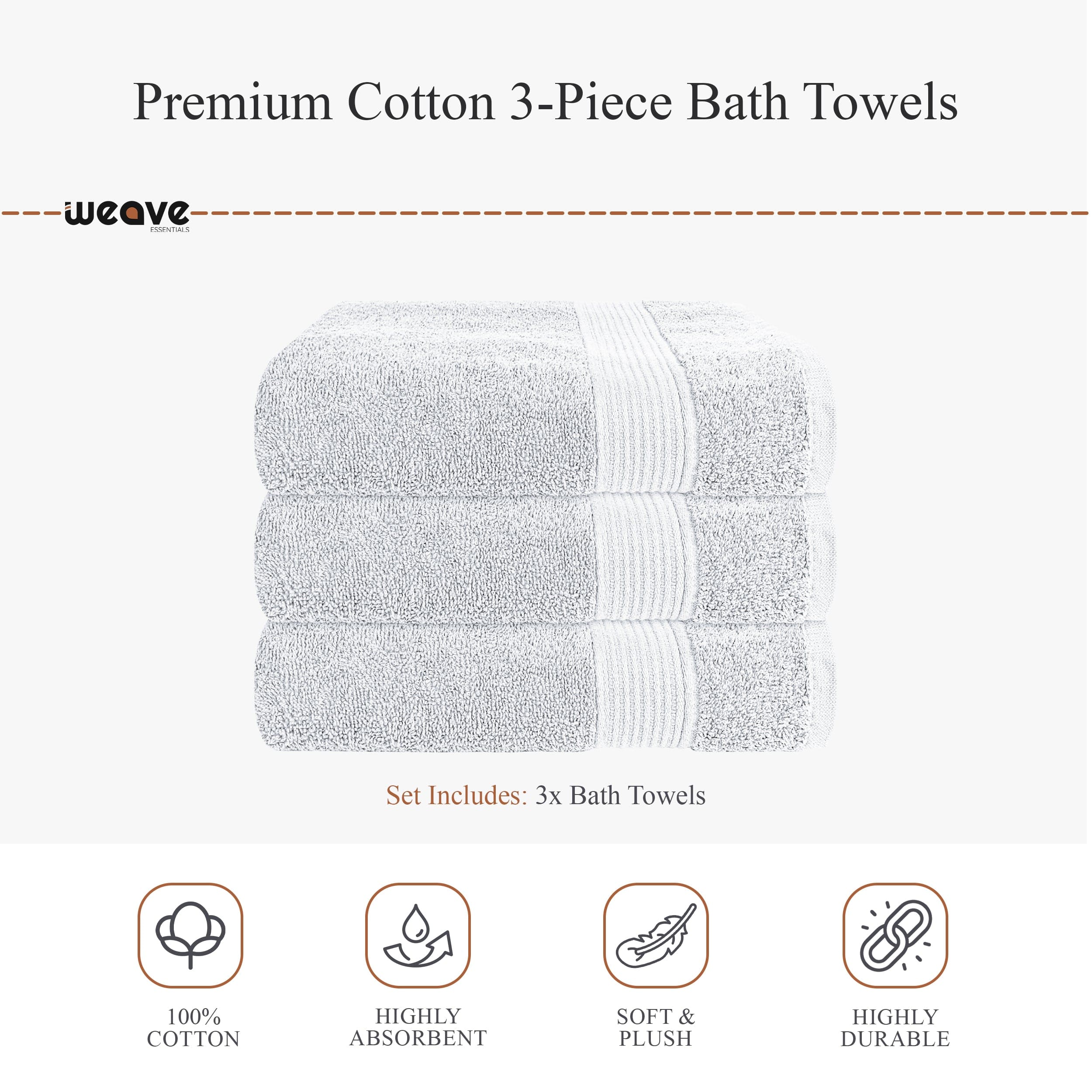 OLIVIA ROCCO Rhodes Towel White 100% Cotton Hotel Quality Soft Super Absorbent Hand Bath Towels Sheets And Face Cloths Set