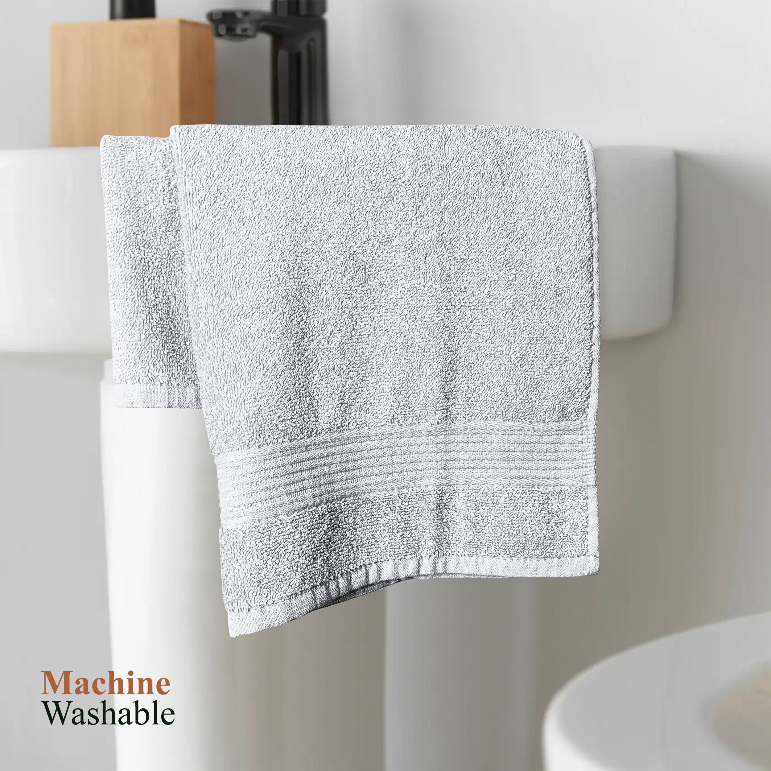 OLIVIA ROCCO Rhodes Towel White 100% Cotton Hotel Quality Soft Super Absorbent Hand Bath Towels Sheets And Face Cloths Set