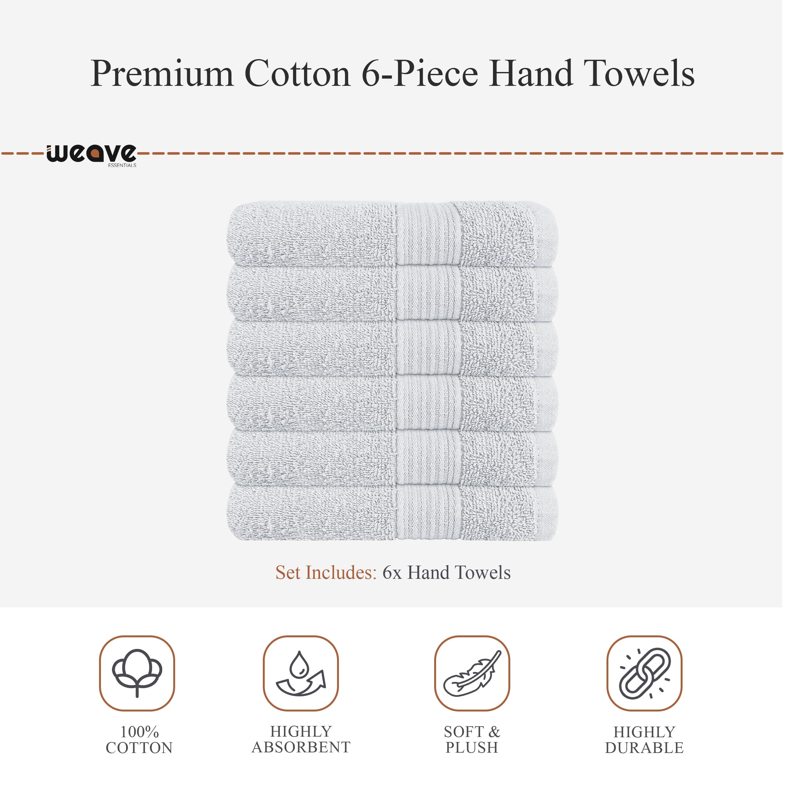 OLIVIA ROCCO Rhodes Towel White 100% Cotton Hotel Quality Soft Super Absorbent Hand Bath Towels Sheets And Face Cloths Set