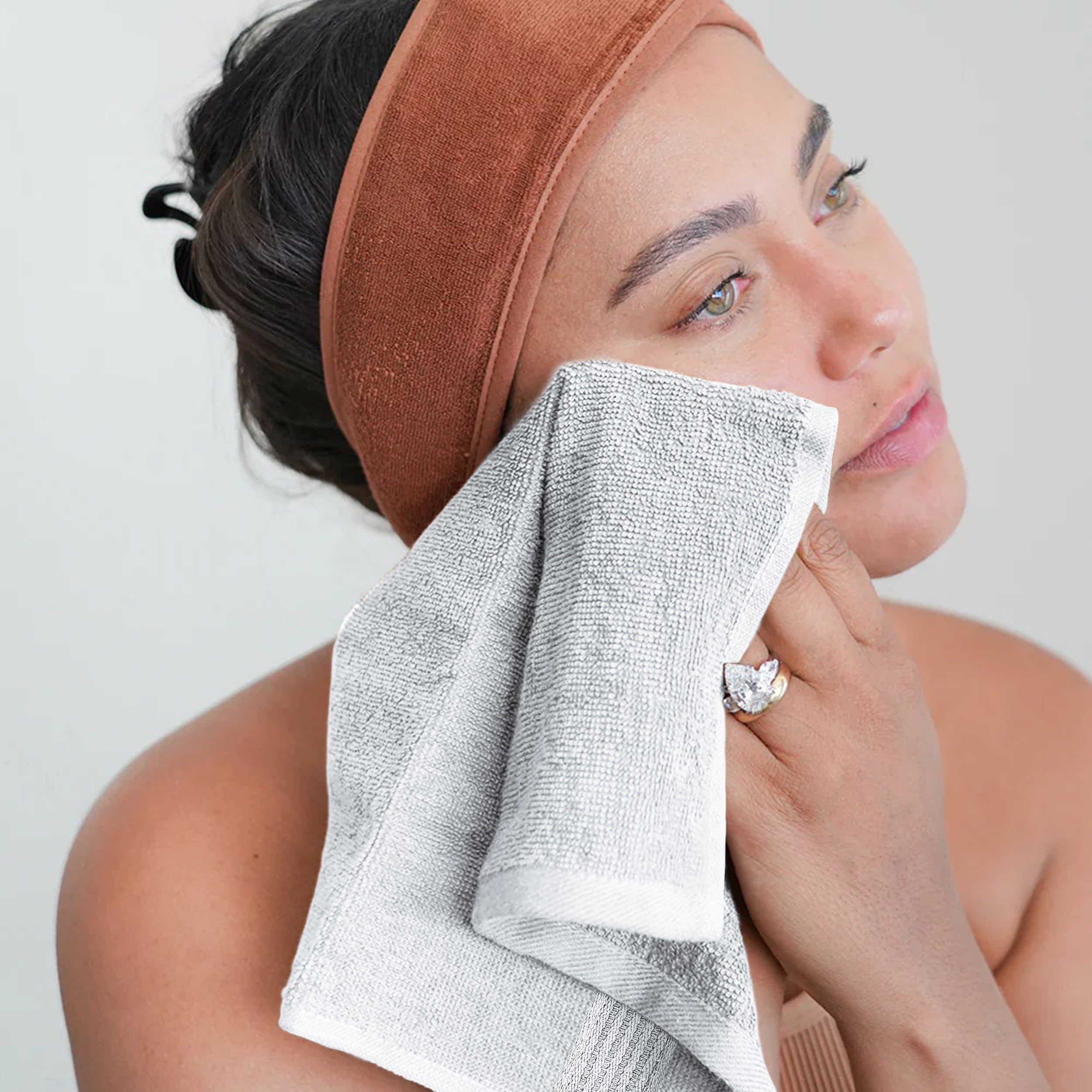 OLIVIA ROCCO Rhodes Towel White 100% Cotton Hotel Quality Soft Super Absorbent Hand Bath Towels Sheets And Face Cloths Set