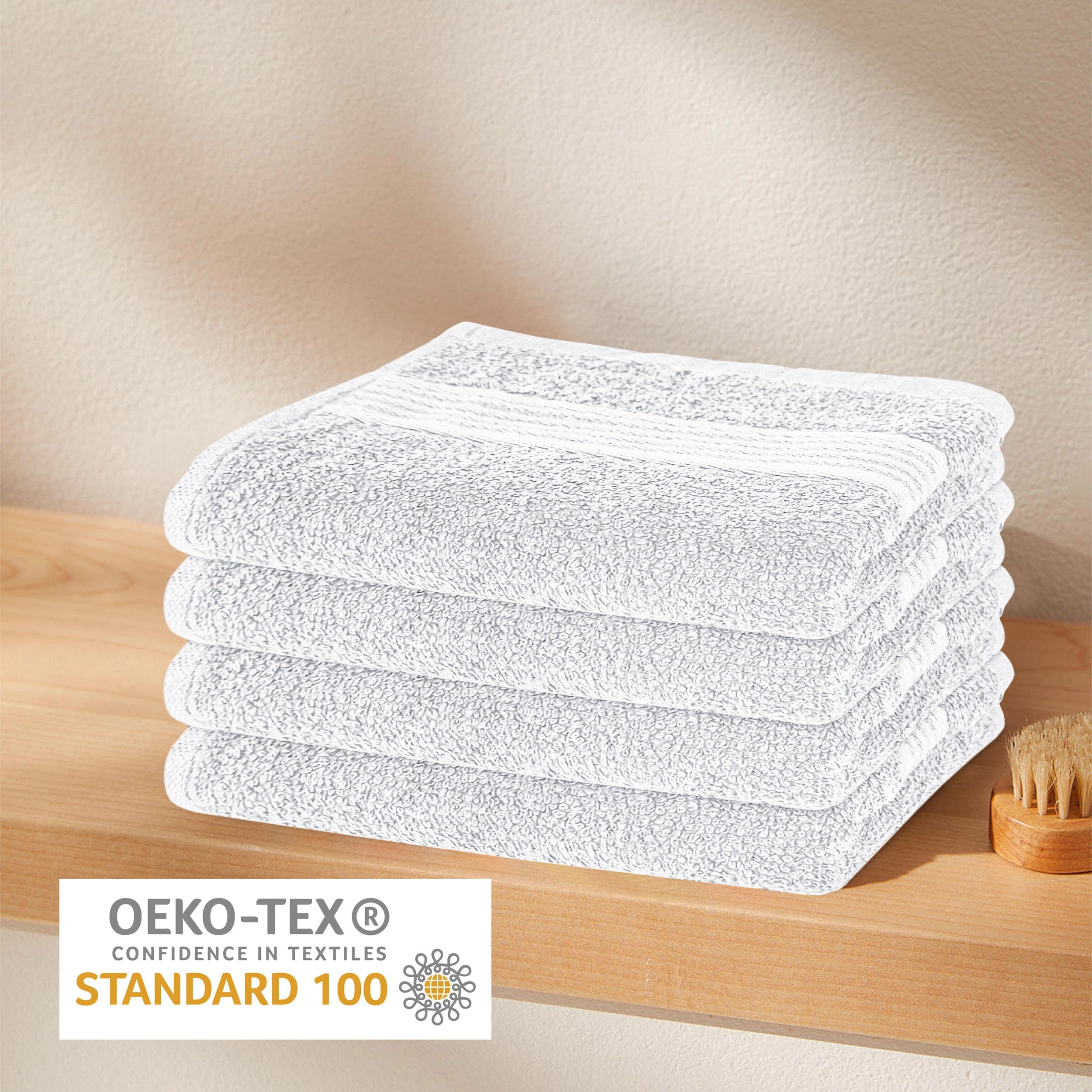 OLIVIA ROCCO Rhodes Towel White 100% Cotton Hotel Quality Soft Super Absorbent Hand Bath Towels Sheets And Face Cloths Set