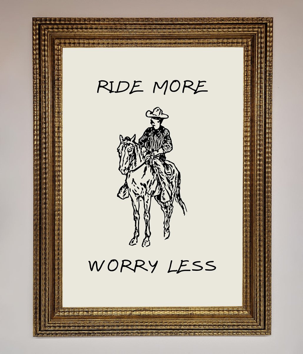 Ride More Worry Less Framed Wall Art - Zestio