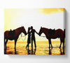 Riding Horses On The Beach Canvas Wall Art - Zestio