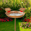 Robin Bird Bath & Feeder Stake for Garden Birds, Outdoor Wildlife & Patio Decor