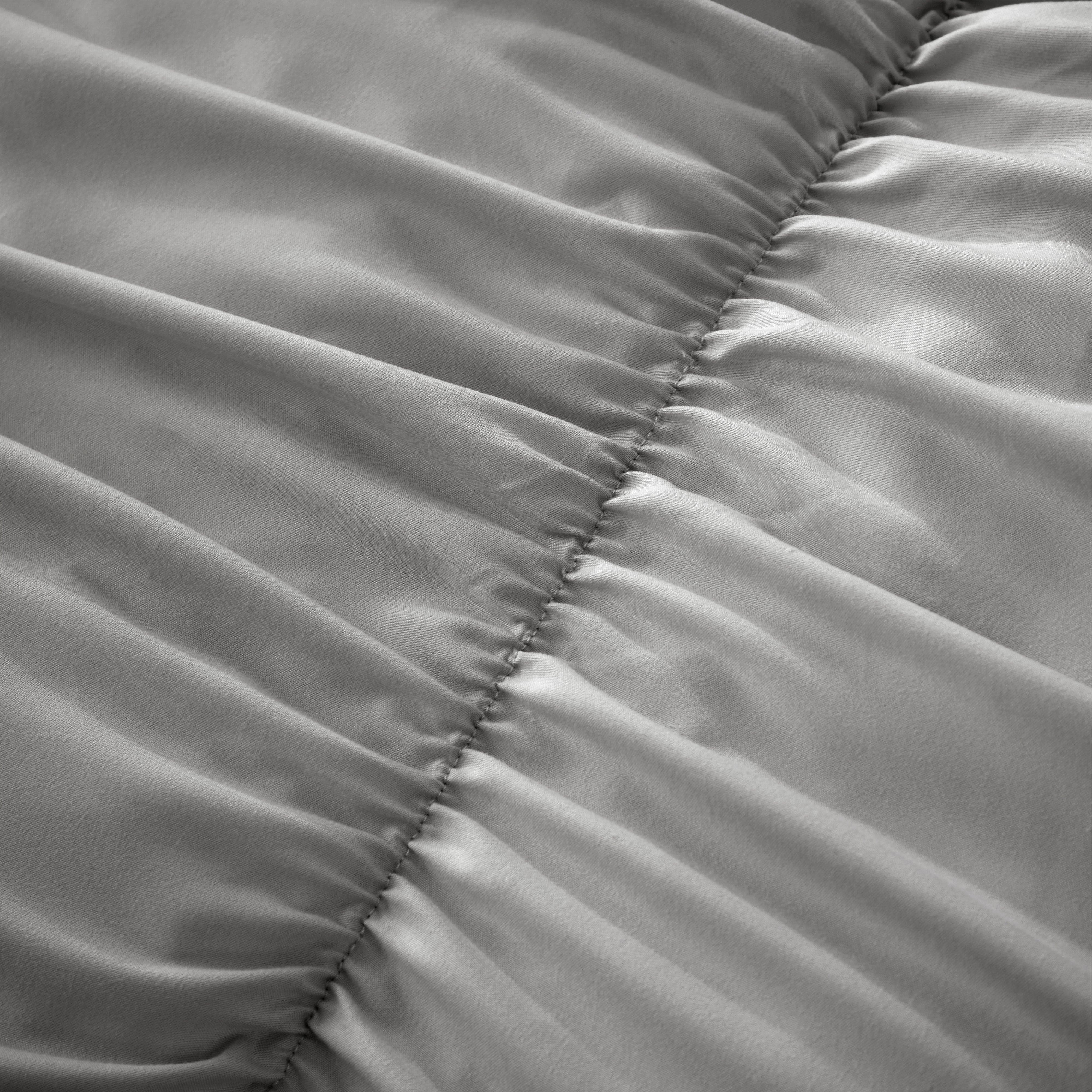 OLIVIA ROCCO Ruched Grey Microfibre Duvet Cover Set With Pillowcases Ruffle Bedding Machine Washable Easy Care Bed Linen For Modern Bedrooms