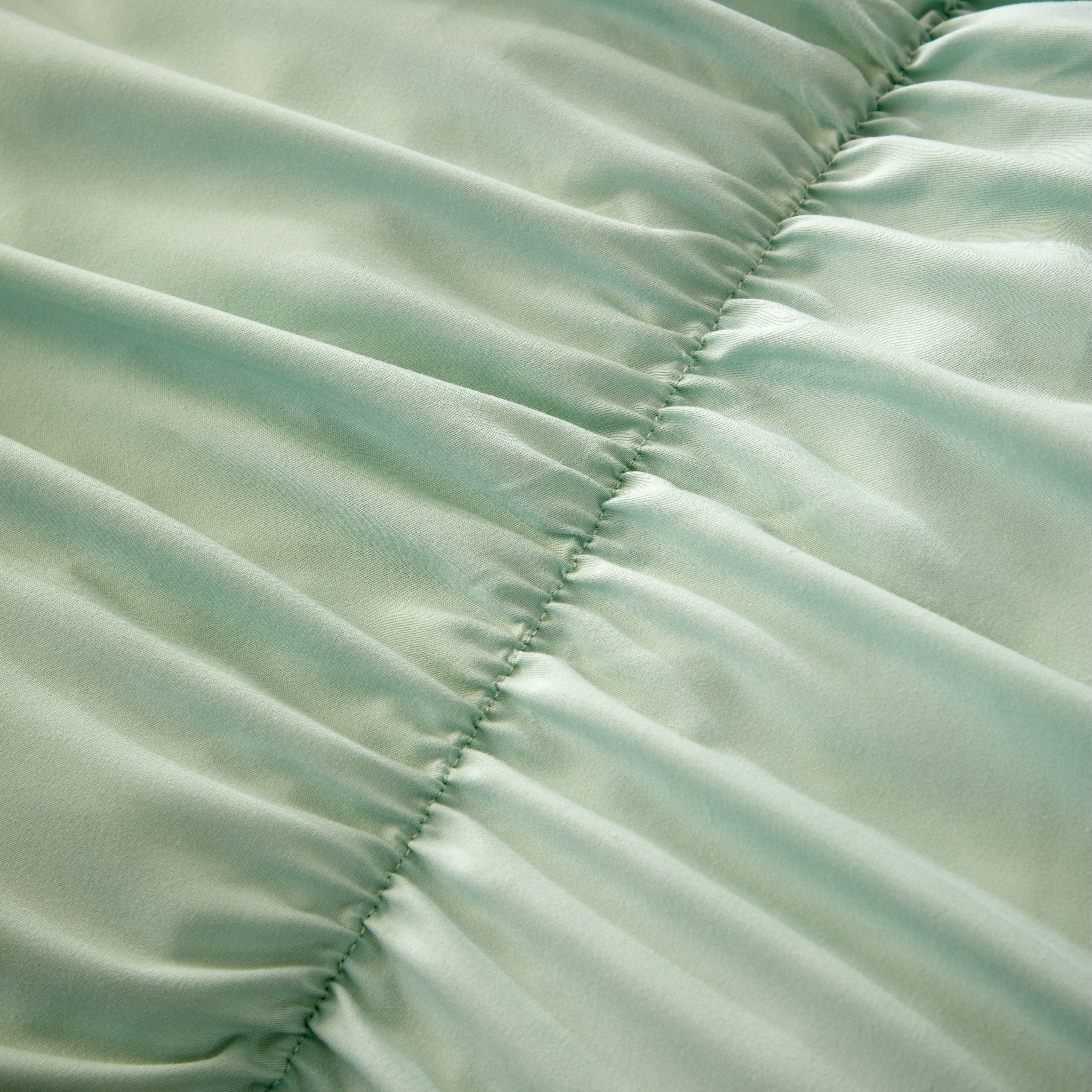OLIVIA ROCCO Ruched Sage Green Microfibre Duvet Cover Set With Pillowcases, Ruffle Bedding, Easy Care, Durable Microfibre Comfort