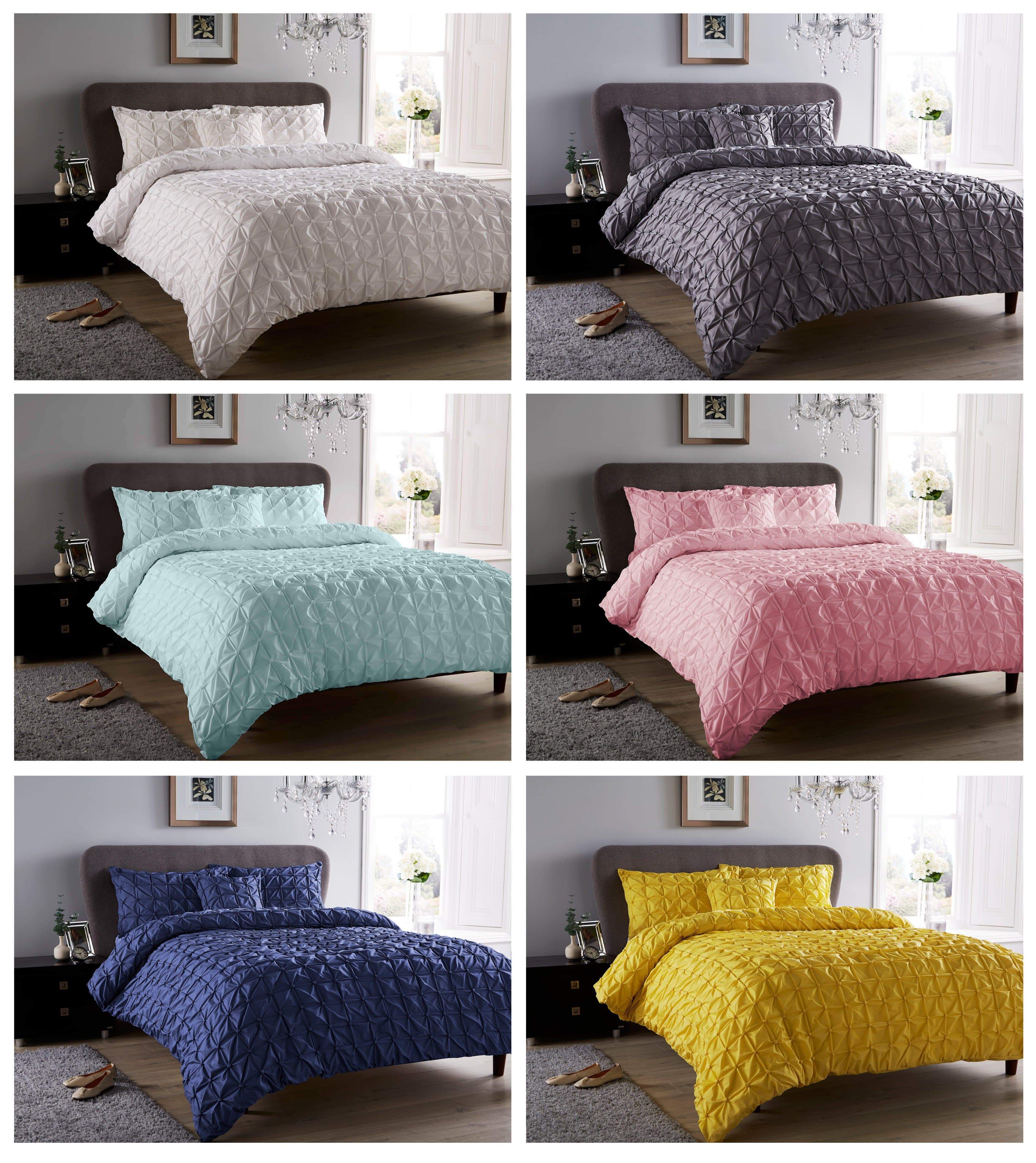 OLIVIA ROCCO Seville Duvet Set Cotton-Rich Luxury With Handmade Pintuck Detailing Super-Soft Bedding All Sizes Designed In England