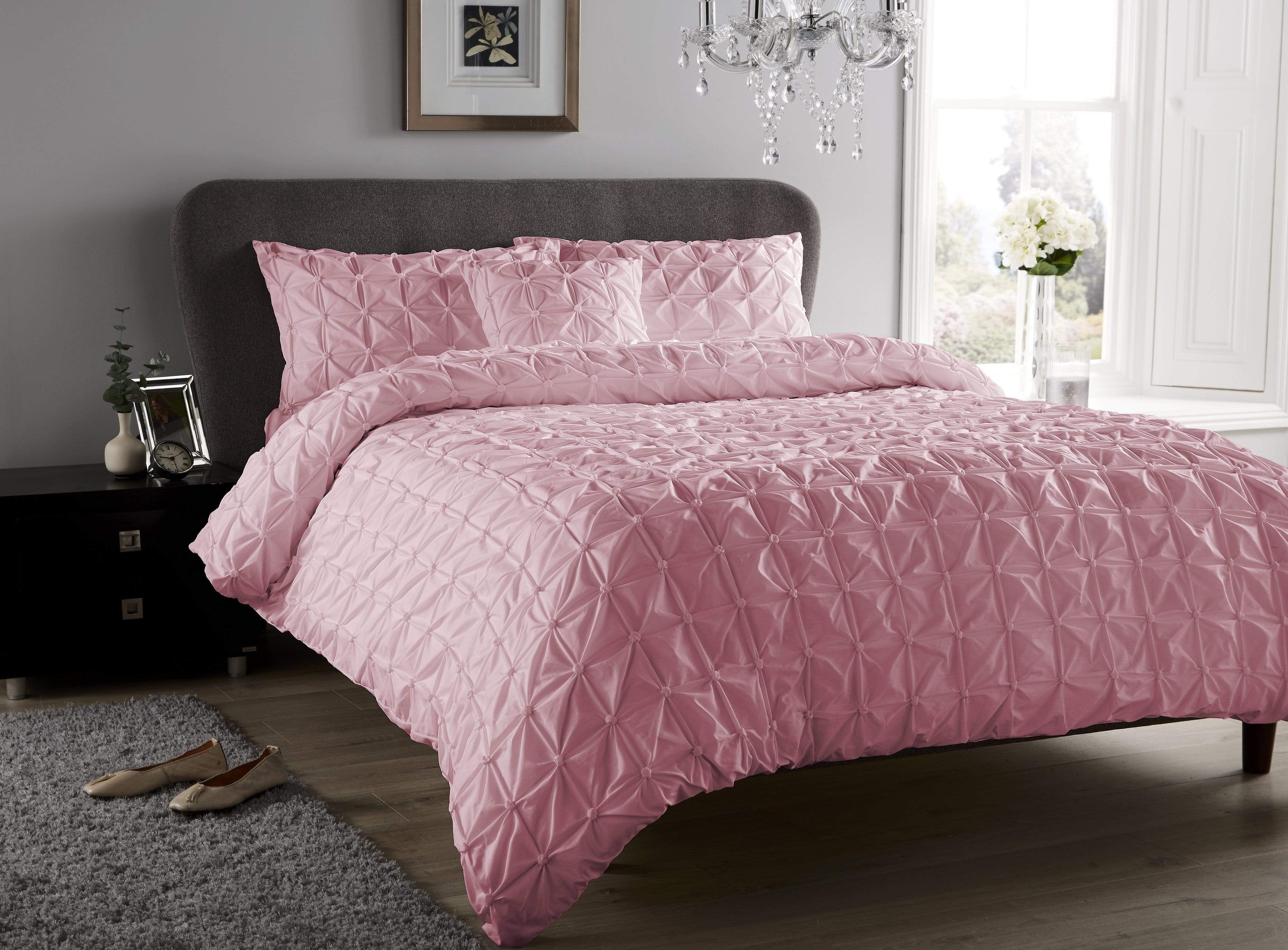 OLIVIA ROCCO Seville Duvet Set Cotton-Rich Luxury With Handmade Pintuck Detailing Super-Soft Bedding All Sizes Designed In England