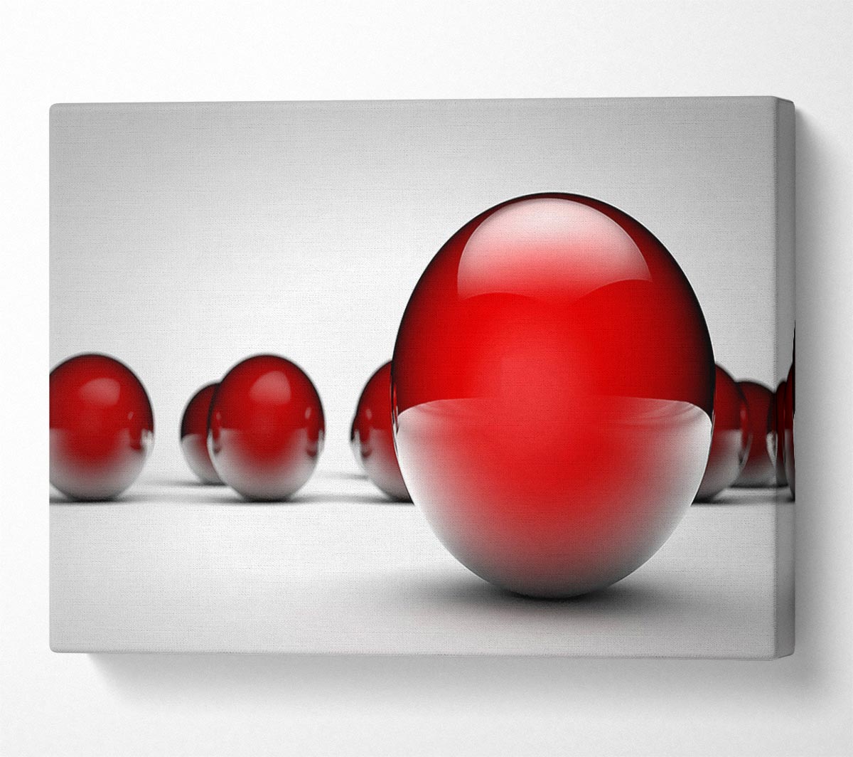 Shiny Red Balls Field Canvas Wall Art - Zestio