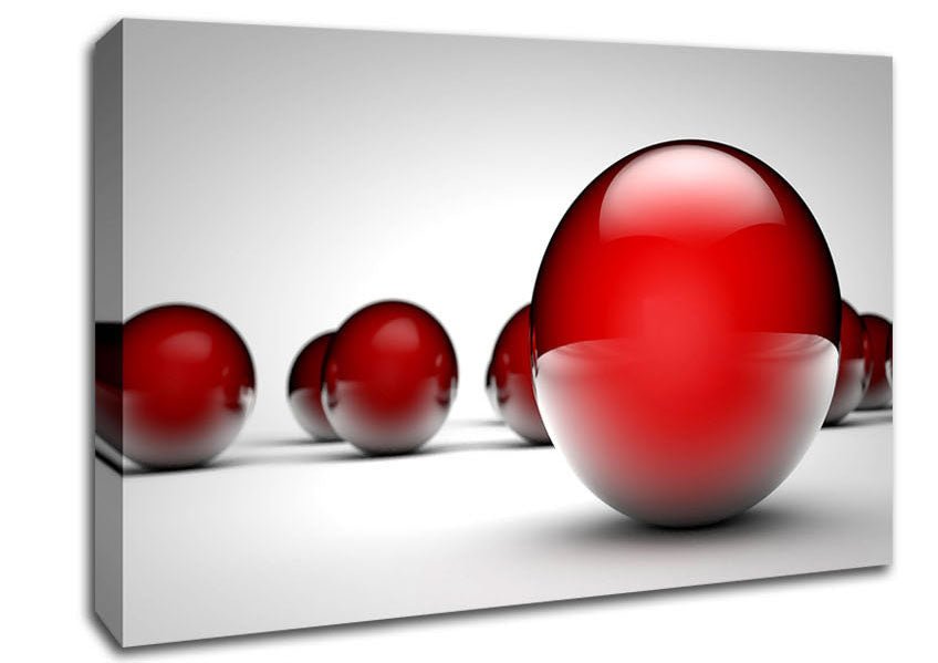 Shiny Red Balls Field Canvas Wall Art - Zestio
