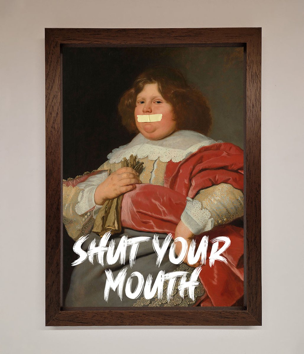 Shut Your Mouth Framed Print - Zestio
