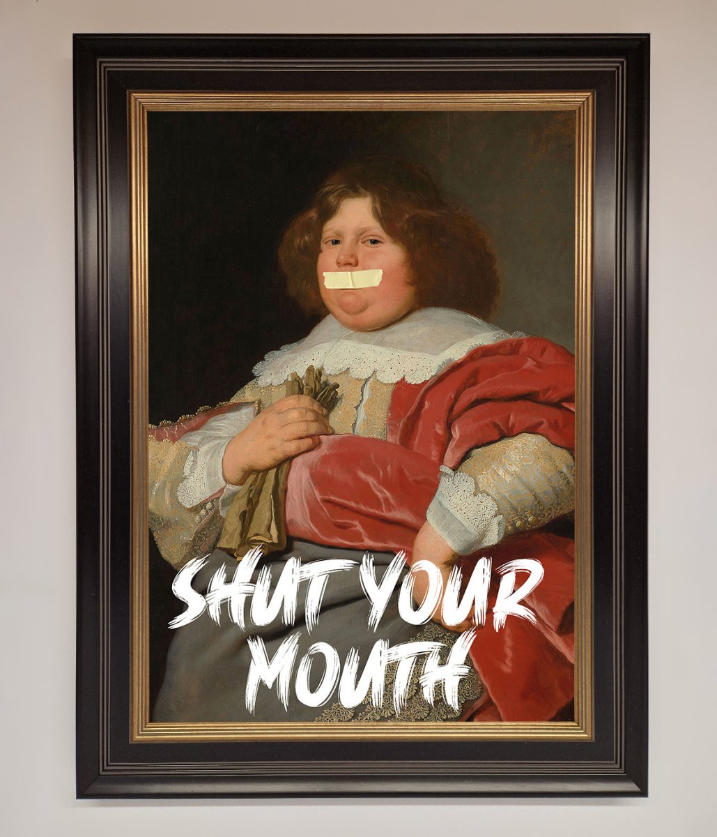 Shut Your Mouth Framed Print - Zestio