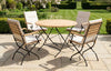 Sicily 4 Seater Teak and Wrought Iron Round 110cm Garden Dining Set