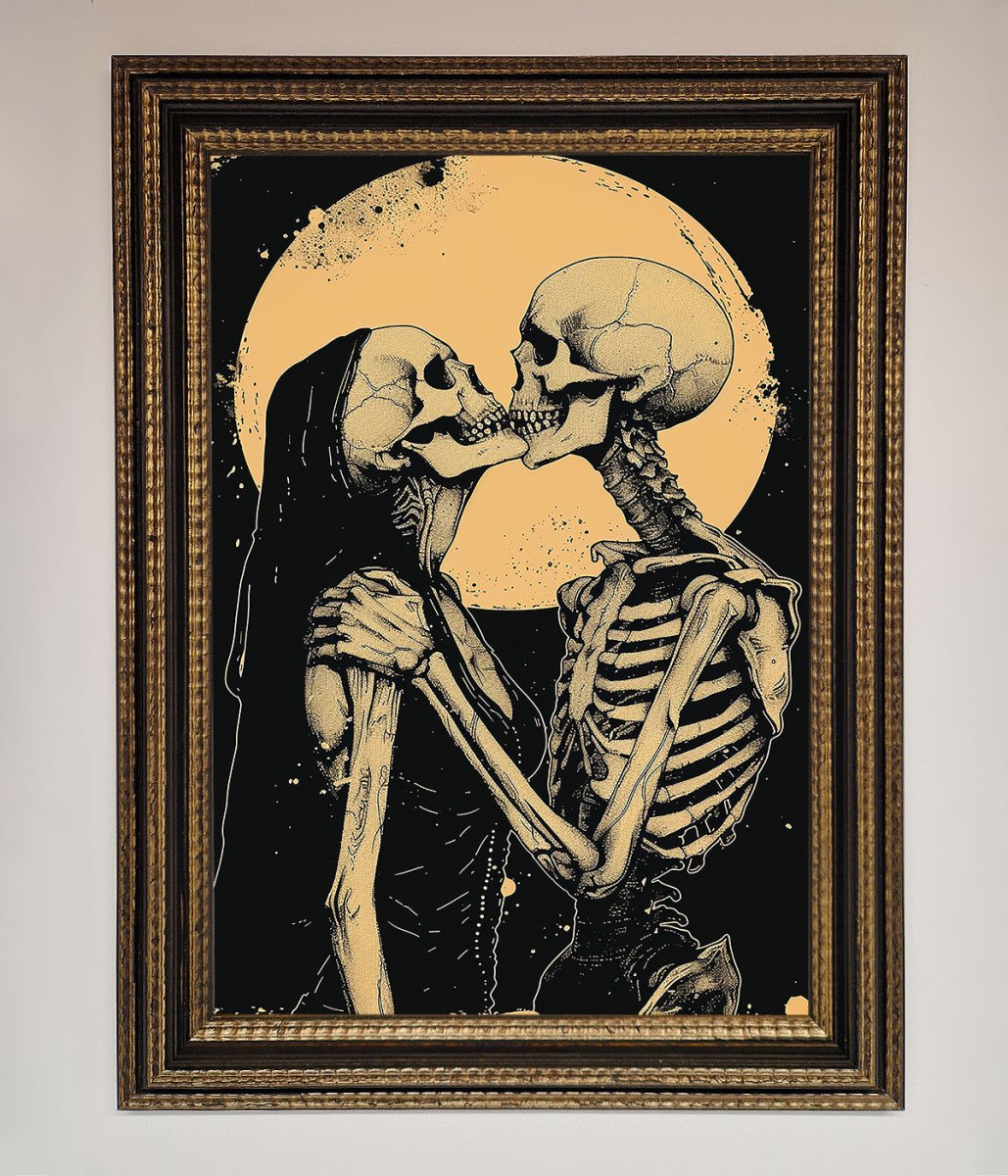 Skeleton Embrace Framed Poster - Zestio