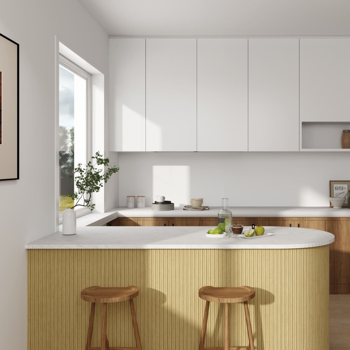 Small Fluted Wall Panels in Natural Oak - 240cm x 60cm - Zestio