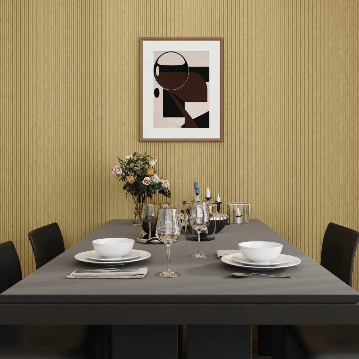 Small Fluted Wall Panels in Natural Oak - 240cm x 60cm - Zestio