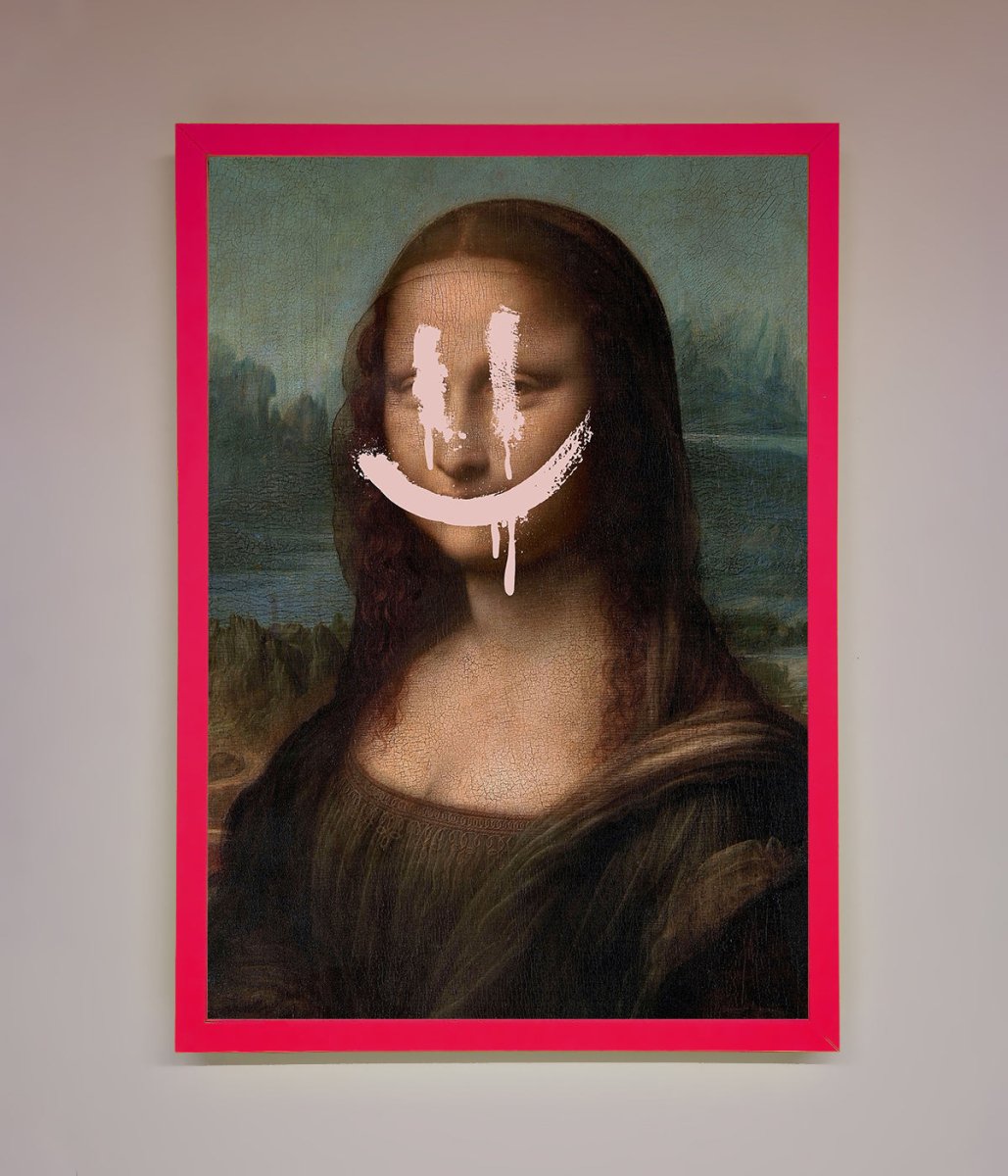 Smiley Mona Framed Poster - Zestio