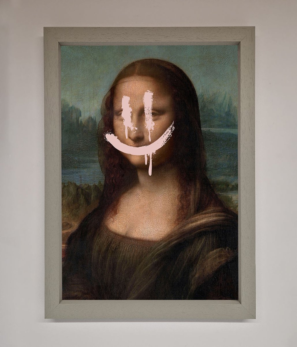 Smiley Mona Framed Poster - Zestio