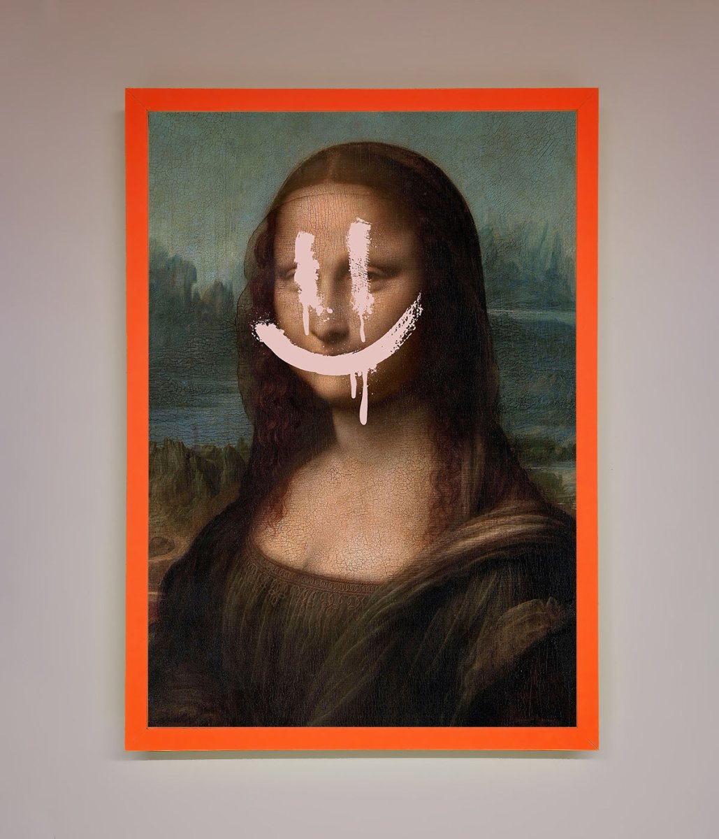 Smiley Mona Framed Poster - Zestio