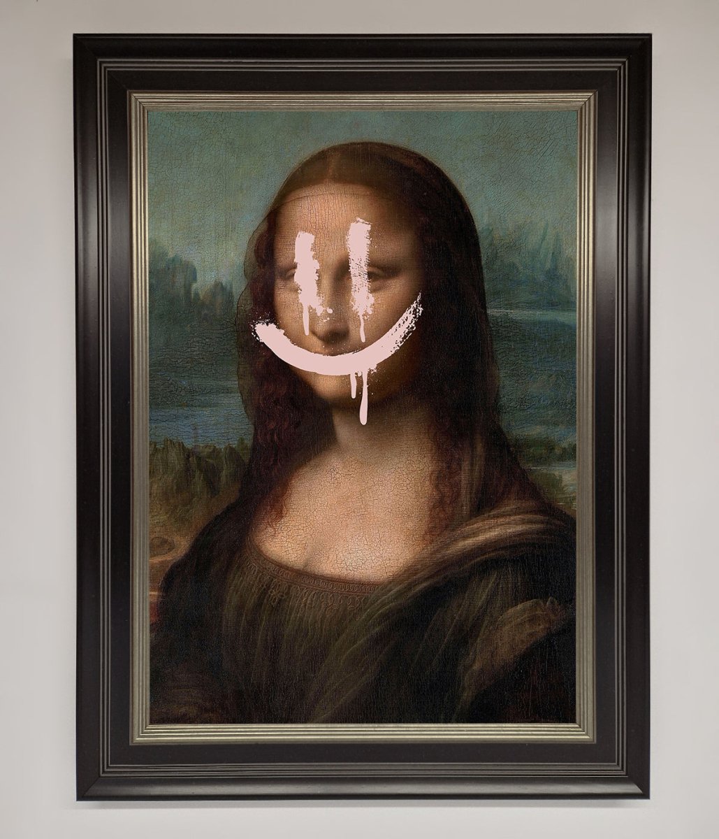 Smiley Mona Framed Poster - Zestio