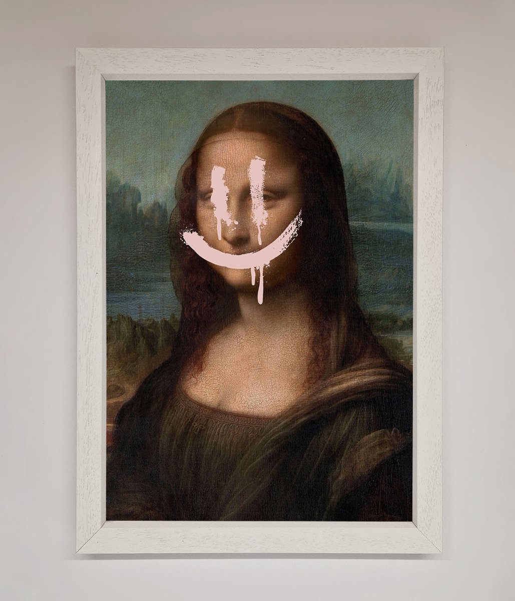 Smiley Mona Framed Poster - Zestio