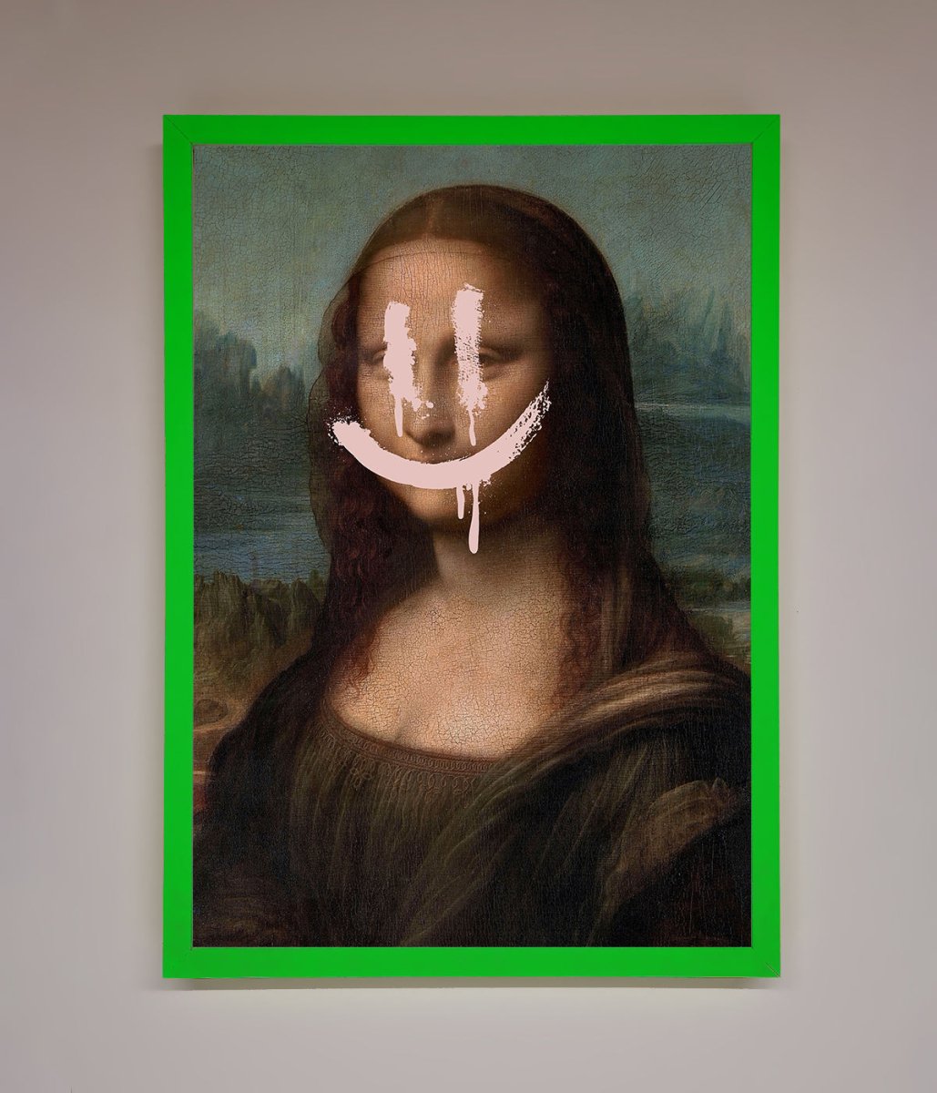 Smiley Mona Framed Poster - Zestio