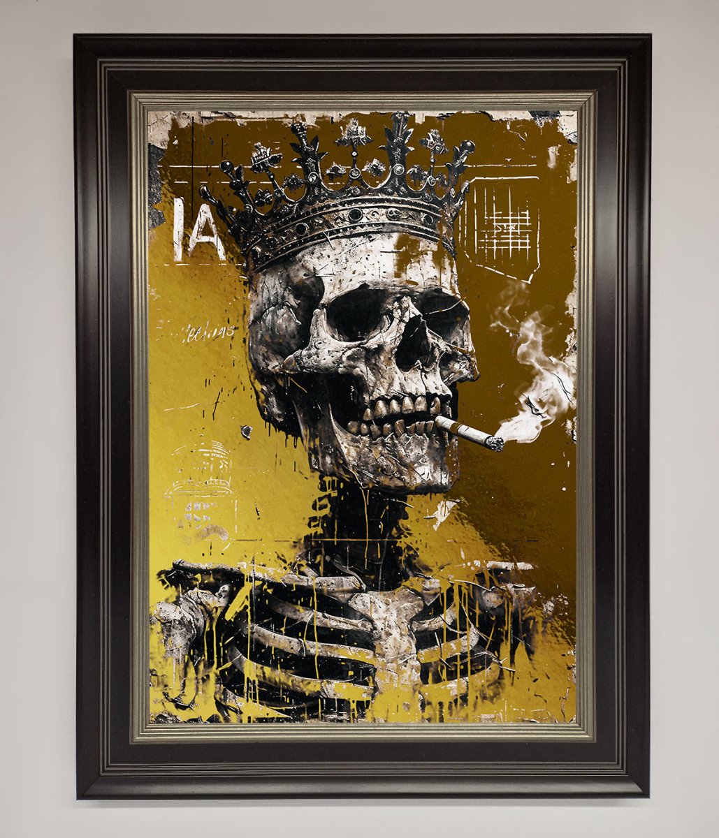 Smoking King Skull Foil Print - Zestio