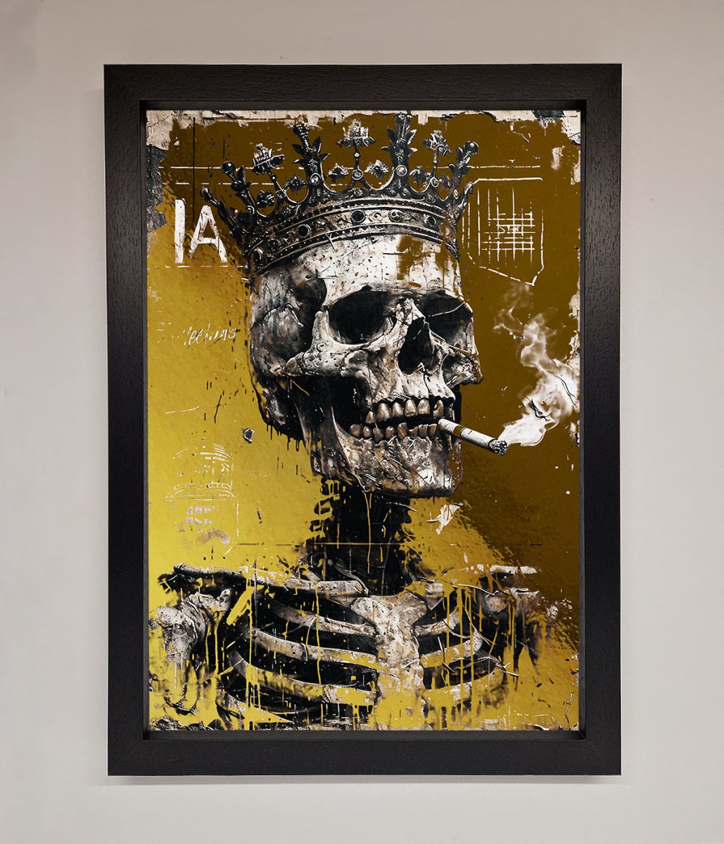 Smoking King Skull Foil Print - Zestio