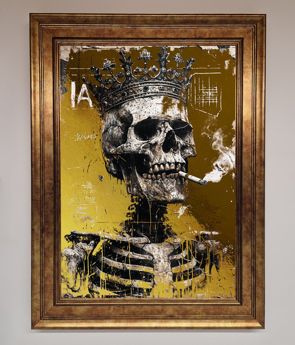 Smoking King Skull Foil Print - Zestio