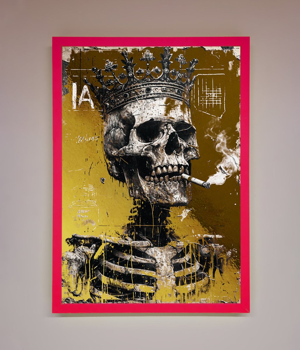Smoking King Skull Foil Print - Zestio