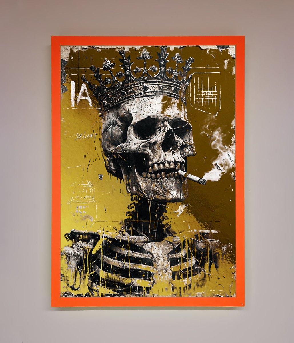 Smoking King Skull Foil Print - Zestio