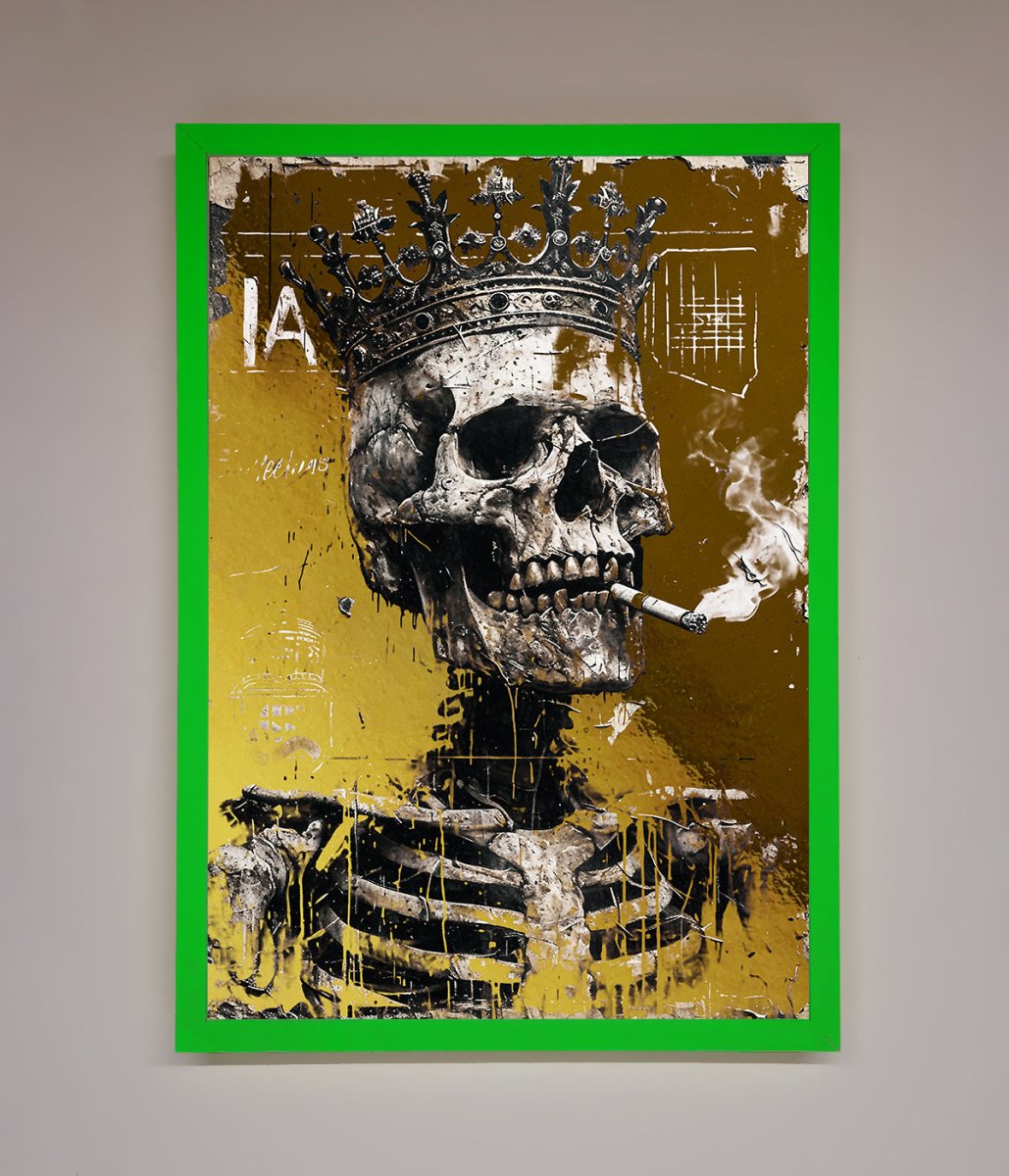 Smoking King Skull Foil Print - Zestio