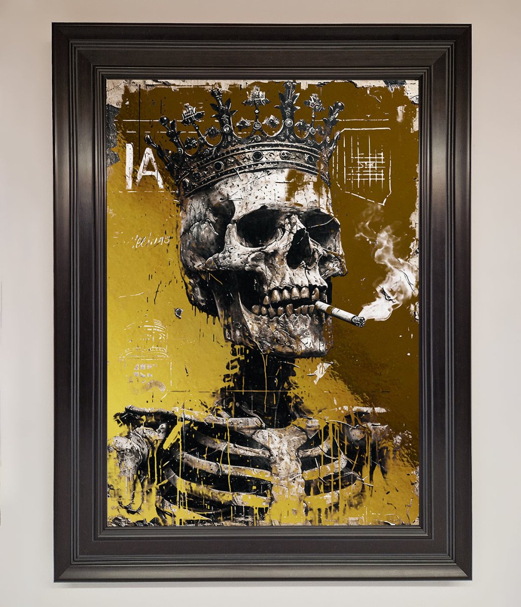 Smoking King Skull Foil Print - Zestio