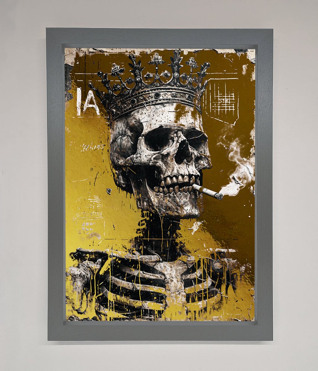 Smoking King Skull Foil Print - Zestio