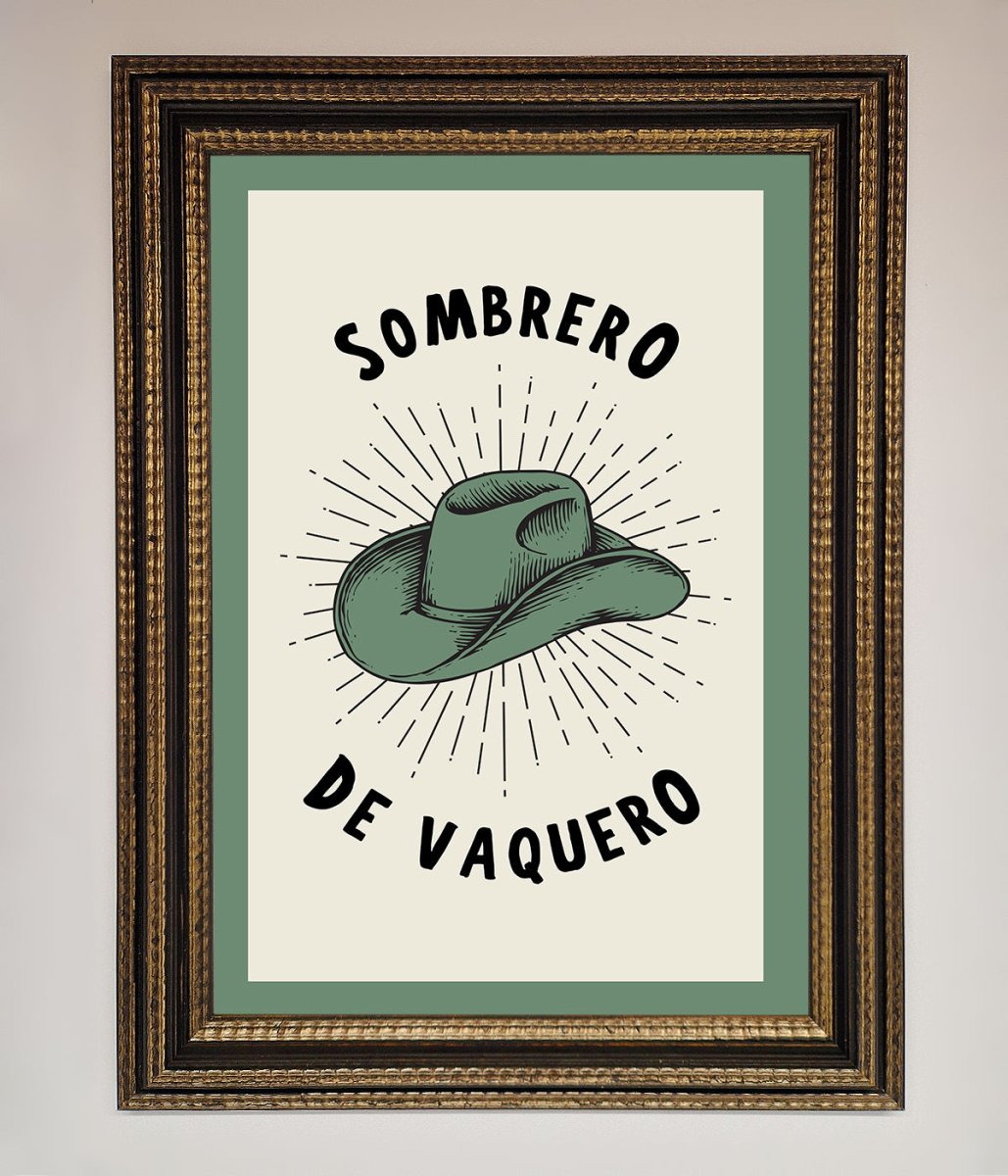 Sombrero De Vaquero Framed Wall Art - Zestio